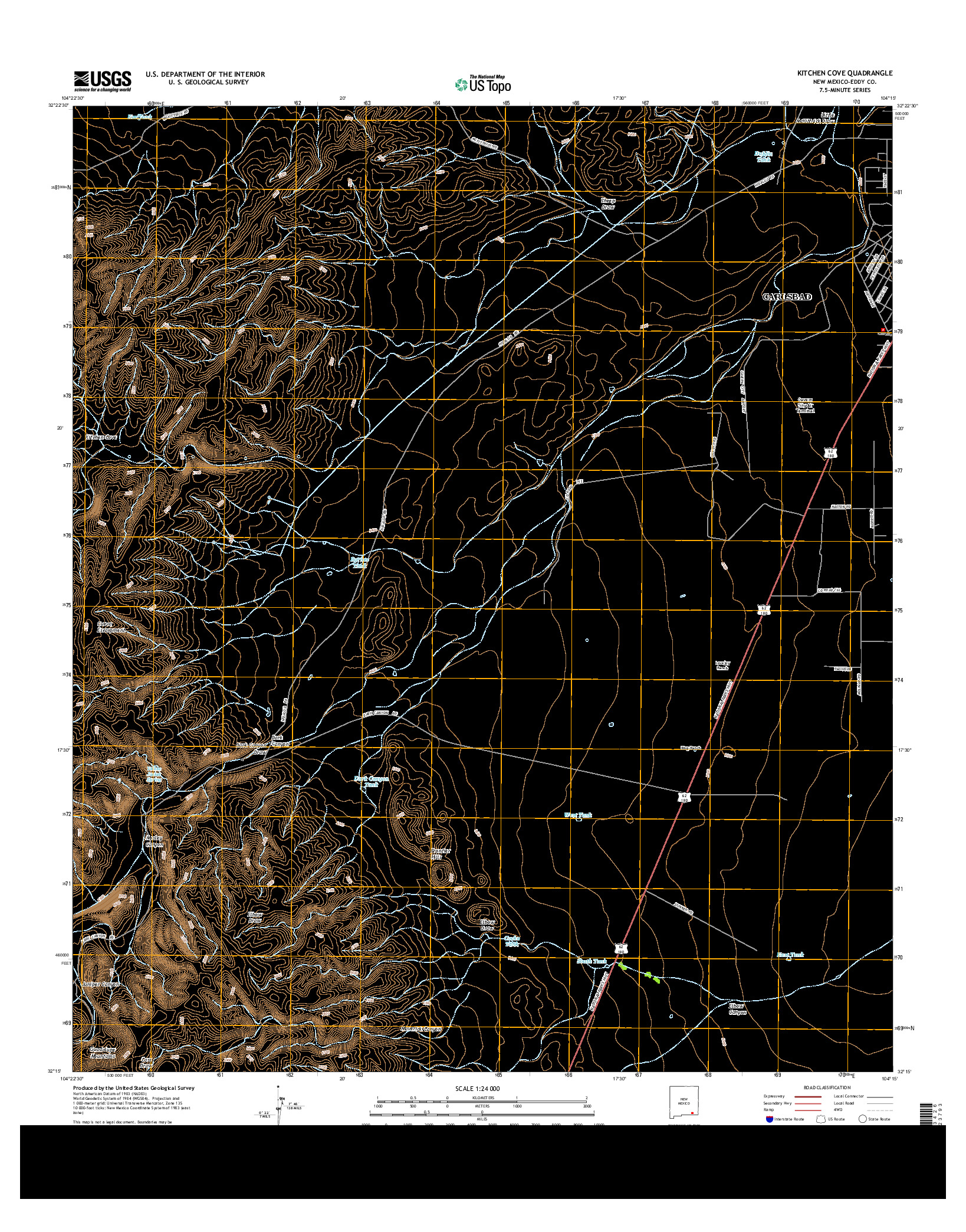 USGS US TOPO 7.5-MINUTE MAP FOR KITCHEN COVE, NM 2013