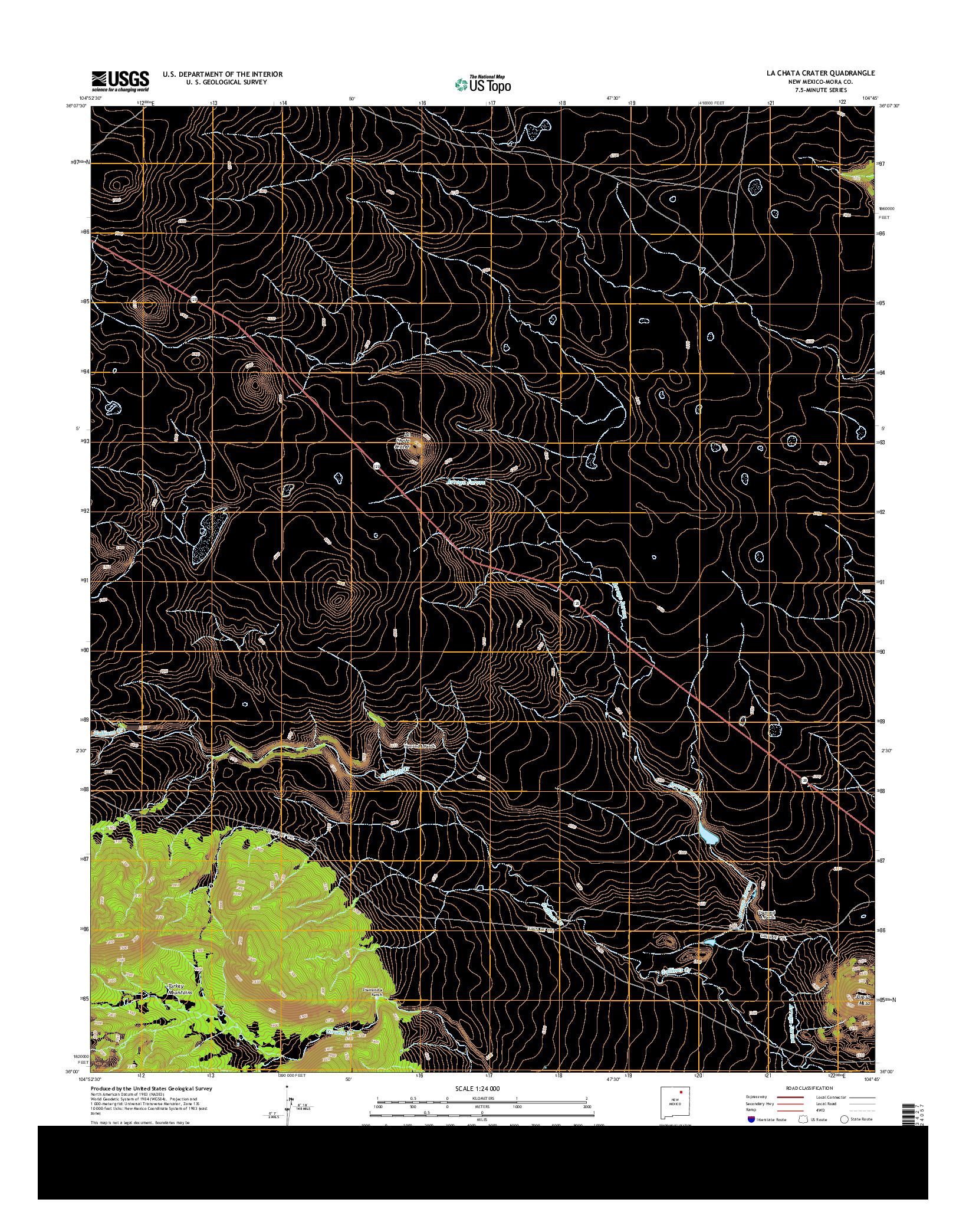 USGS US TOPO 7.5-MINUTE MAP FOR LA CHATA CRATER, NM 2013