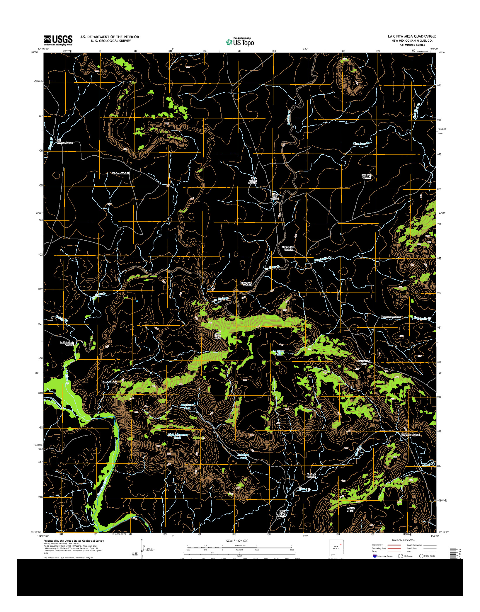 USGS US TOPO 7.5-MINUTE MAP FOR LA CINTA MESA, NM 2013