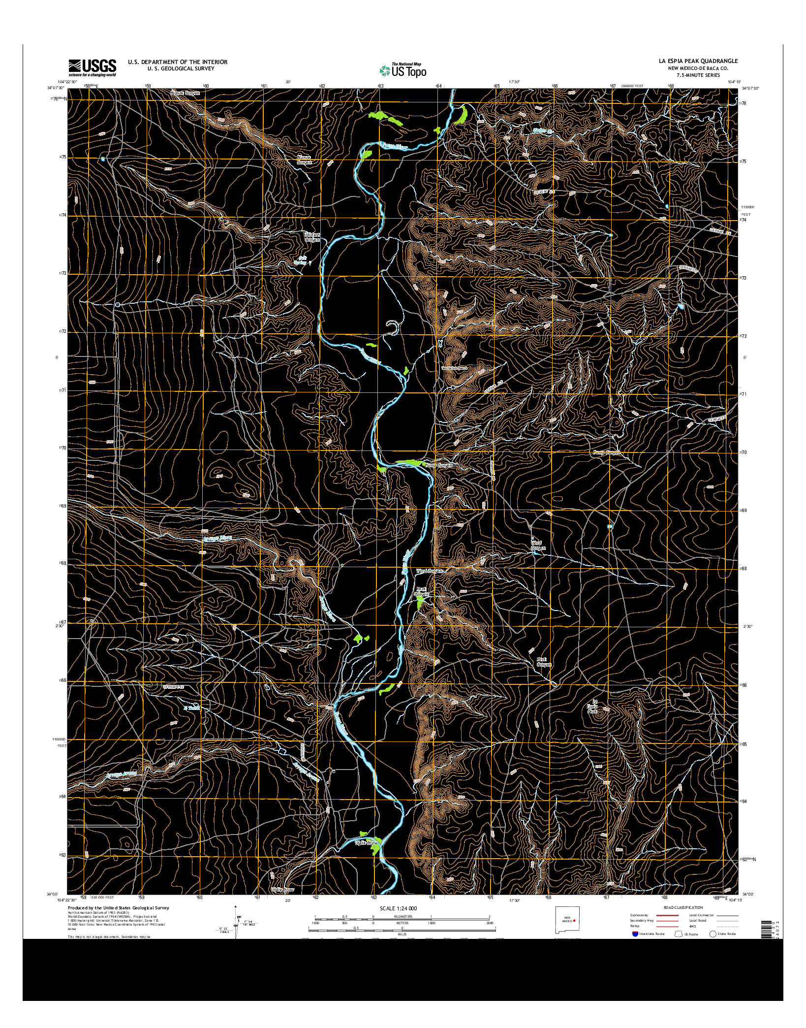USGS US TOPO 7.5-MINUTE MAP FOR LA ESPIA PEAK, NM 2013