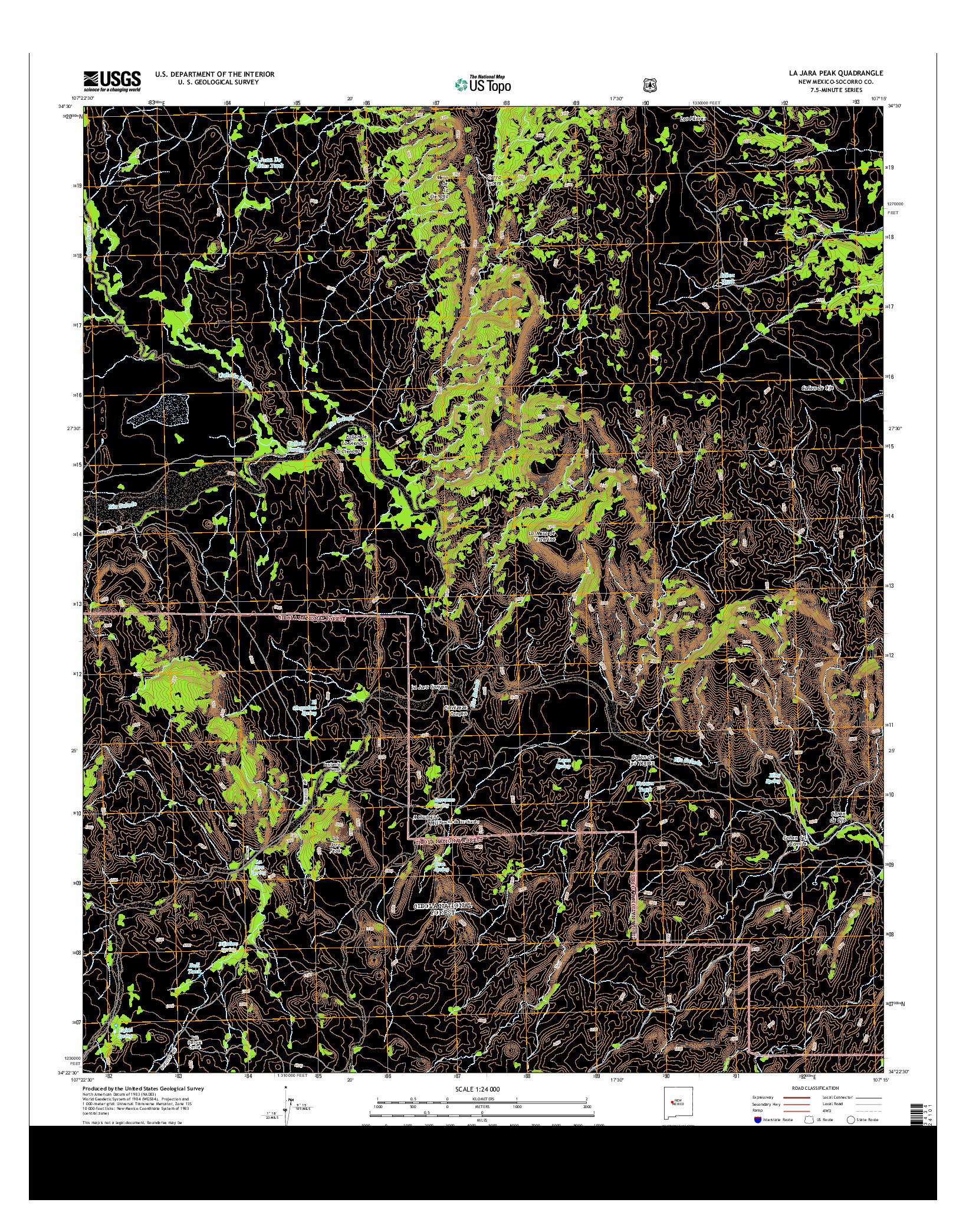 USGS US TOPO 7.5-MINUTE MAP FOR LA JARA PEAK, NM 2013