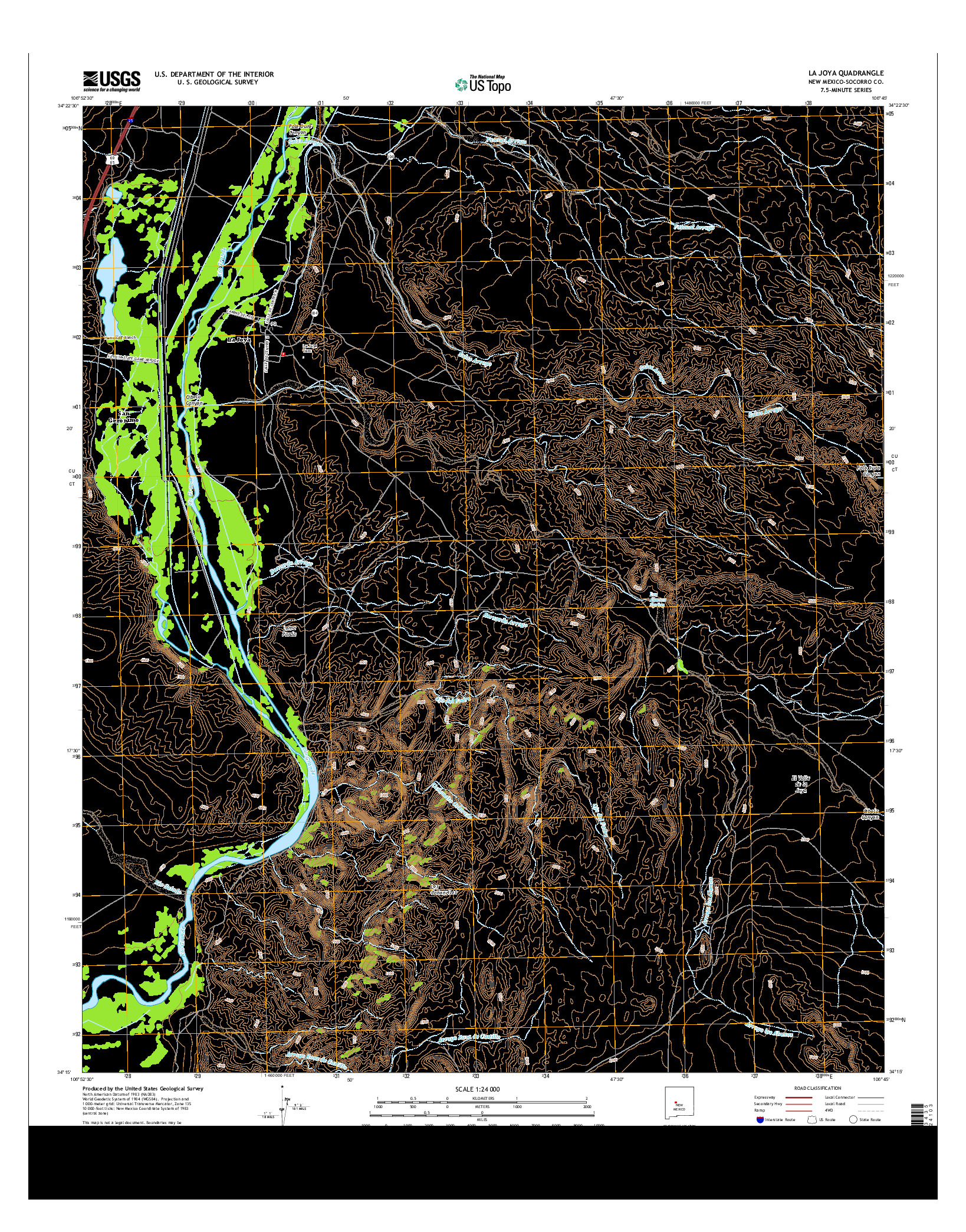 USGS US TOPO 7.5-MINUTE MAP FOR LA JOYA, NM 2013