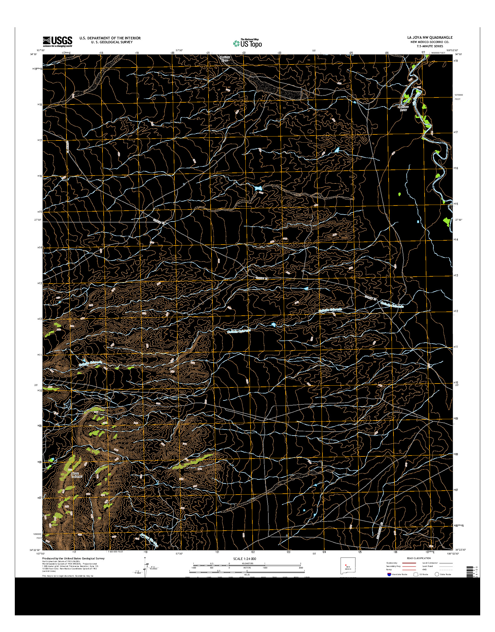 USGS US TOPO 7.5-MINUTE MAP FOR LA JOYA NW, NM 2013