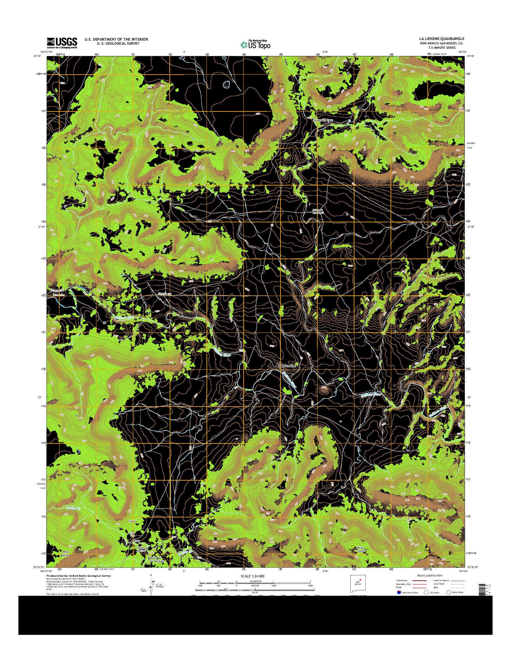 USGS US TOPO 7.5-MINUTE MAP FOR LA LIENDRE, NM 2013