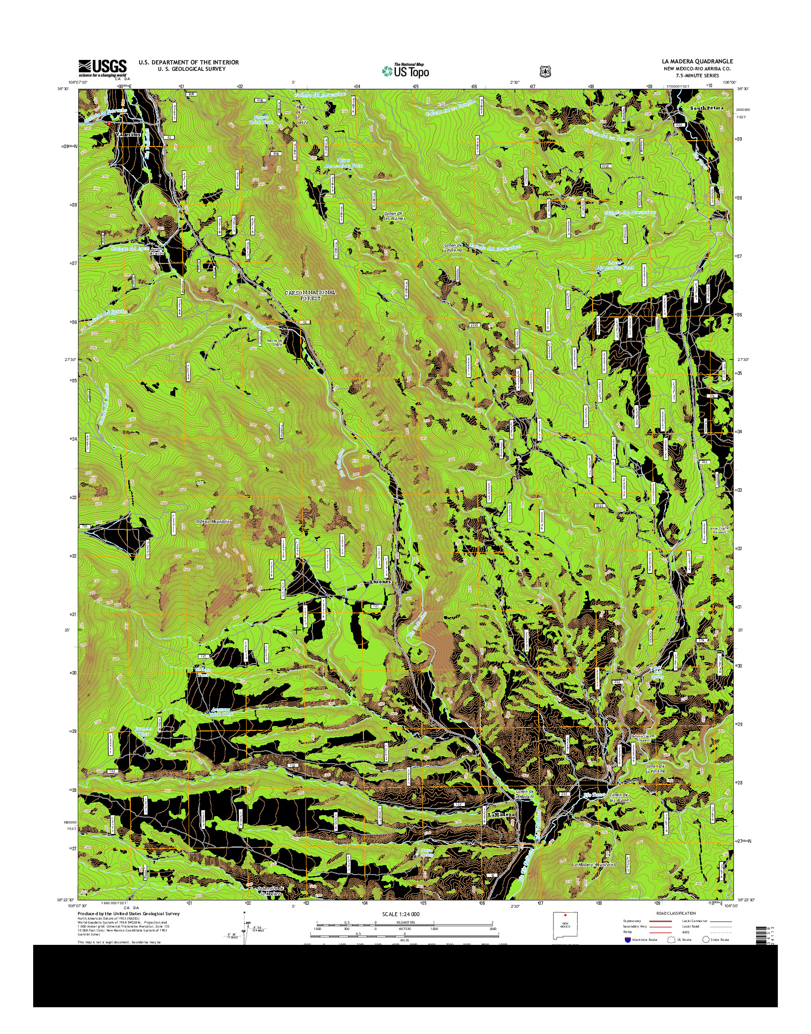 USGS US TOPO 7.5-MINUTE MAP FOR LA MADERA, NM 2013