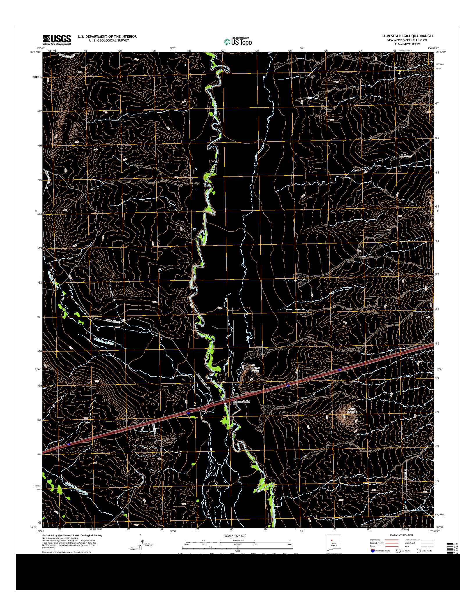 USGS US TOPO 7.5-MINUTE MAP FOR LA MESITA NEGRA, NM 2013