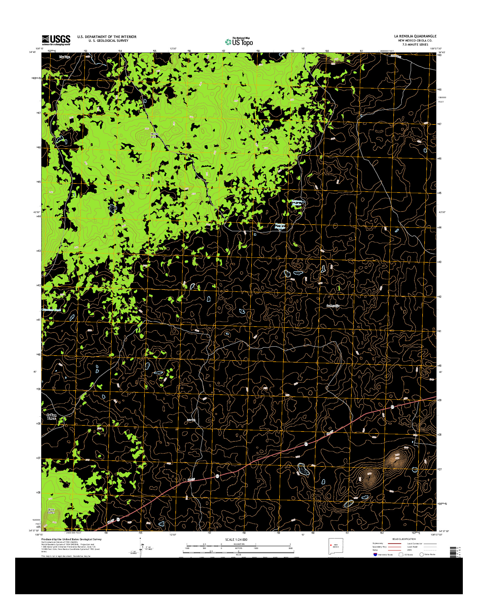 USGS US TOPO 7.5-MINUTE MAP FOR LA RENDIJA, NM 2013