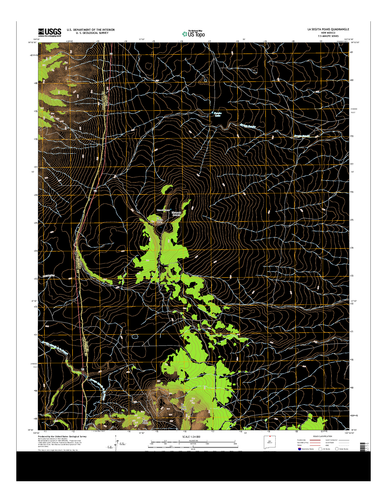 USGS US TOPO 7.5-MINUTE MAP FOR LA SEGITA PEAKS, NM 2013