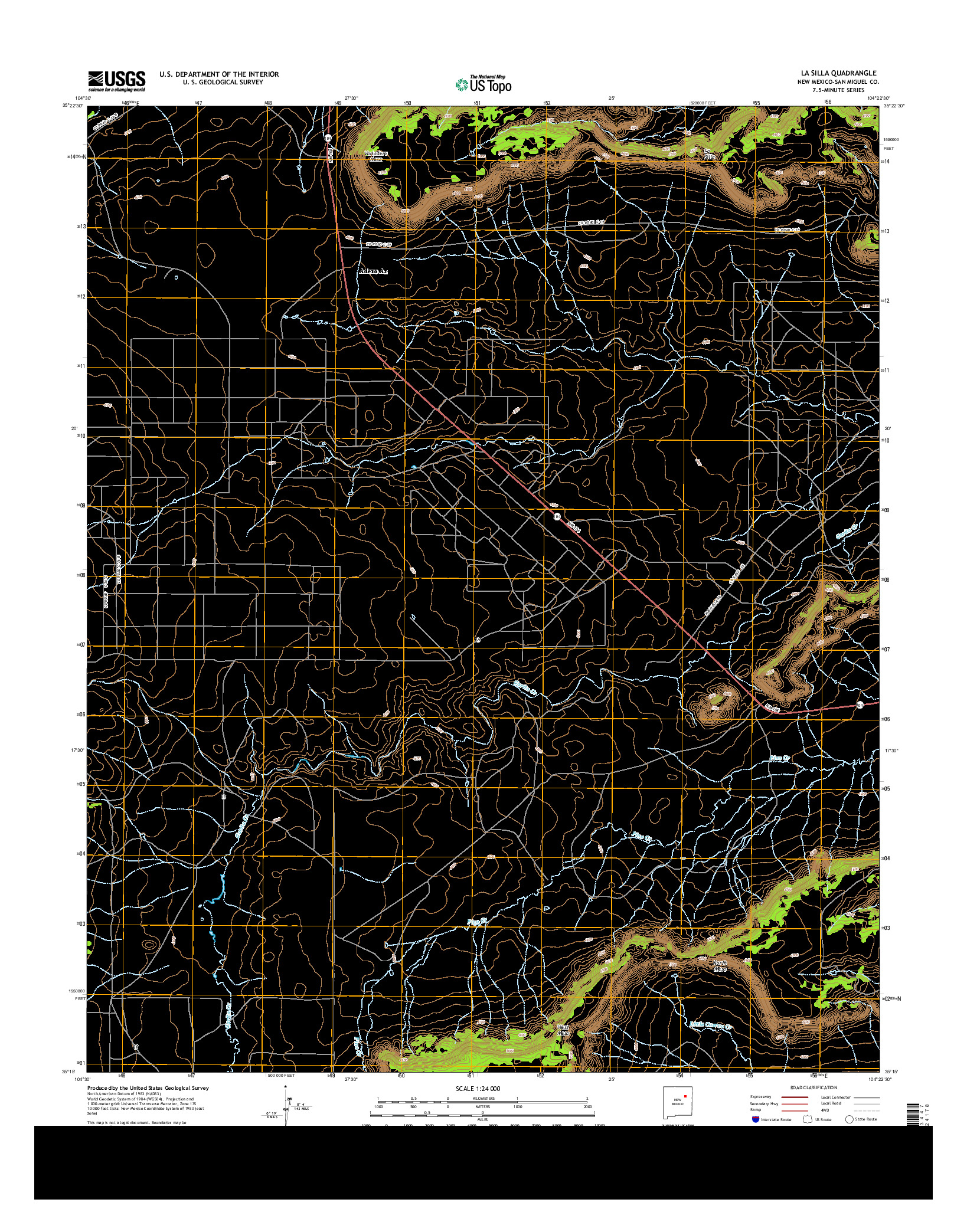 USGS US TOPO 7.5-MINUTE MAP FOR LA SILLA, NM 2013