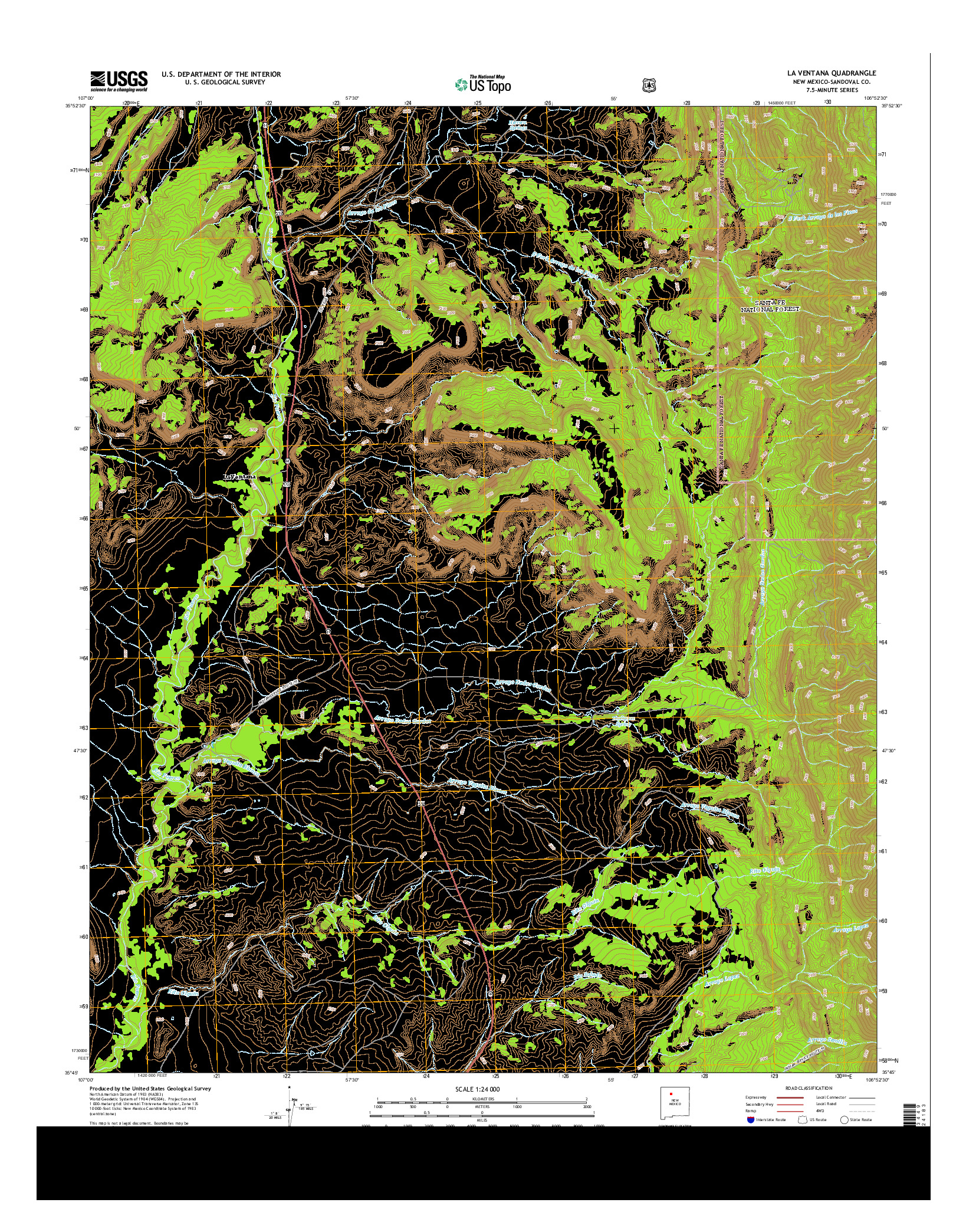 USGS US TOPO 7.5-MINUTE MAP FOR LA VENTANA, NM 2013