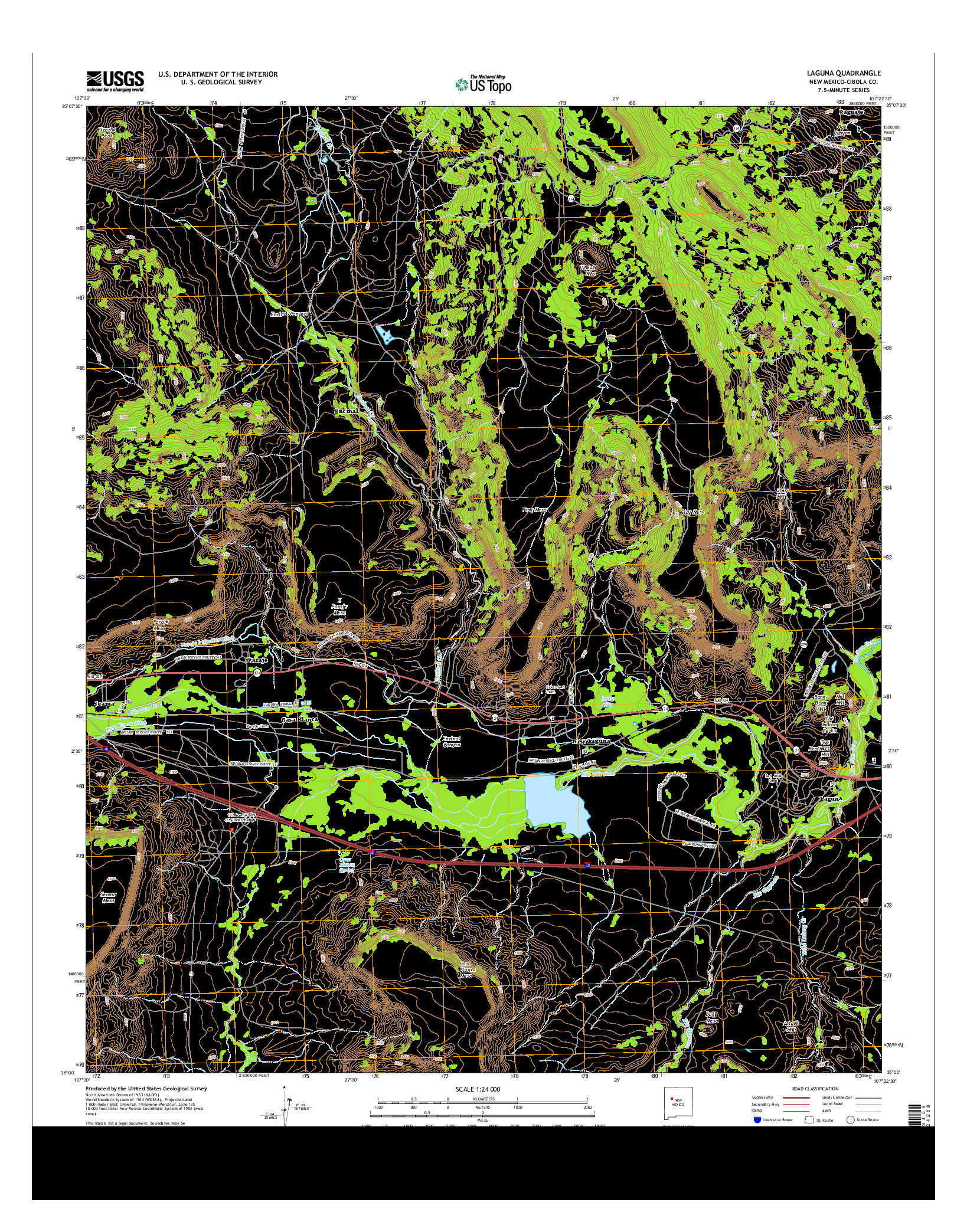 USGS US TOPO 7.5-MINUTE MAP FOR LAGUNA, NM 2013
