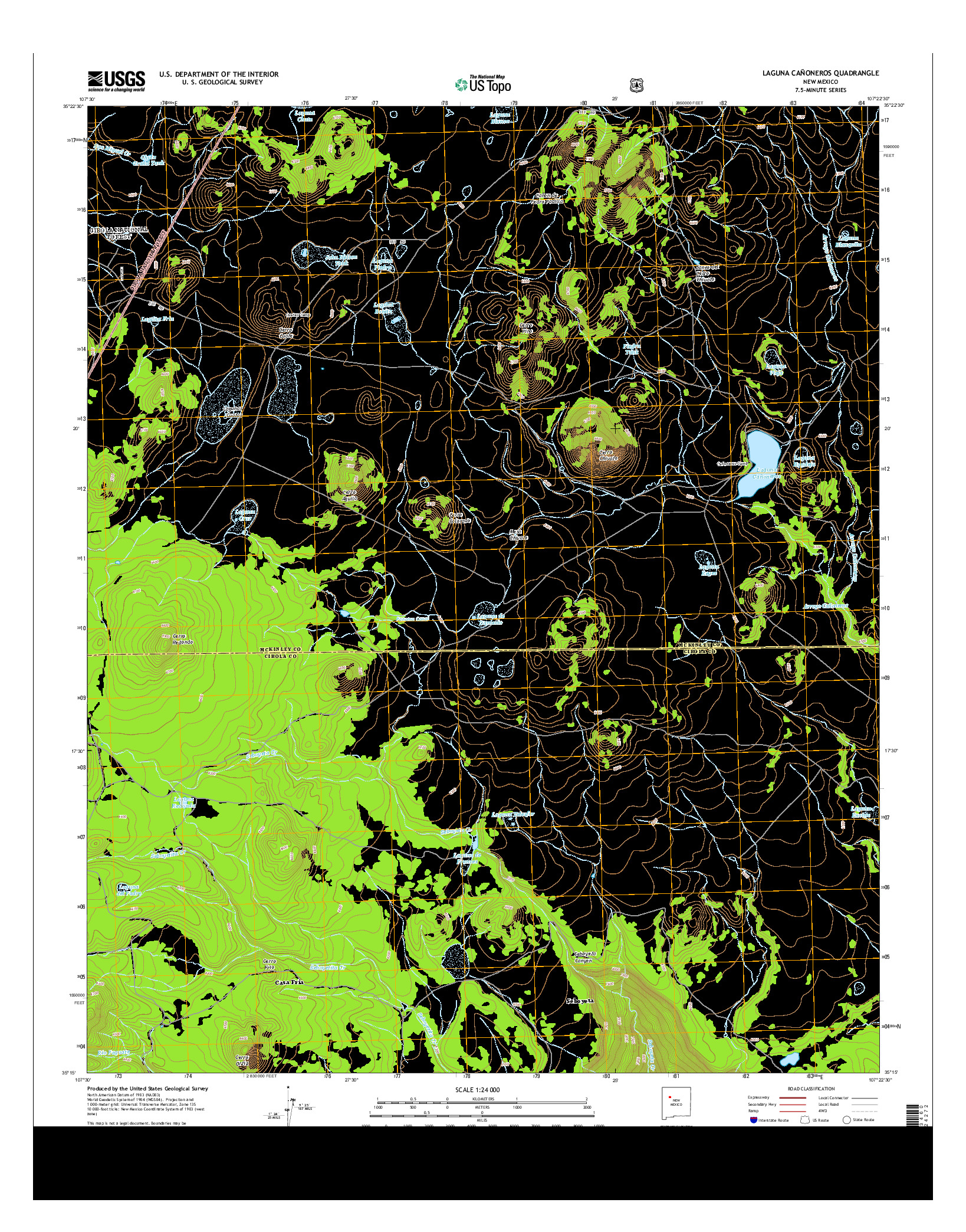 USGS US TOPO 7.5-MINUTE MAP FOR LAGUNA CAñONEROS, NM 2013