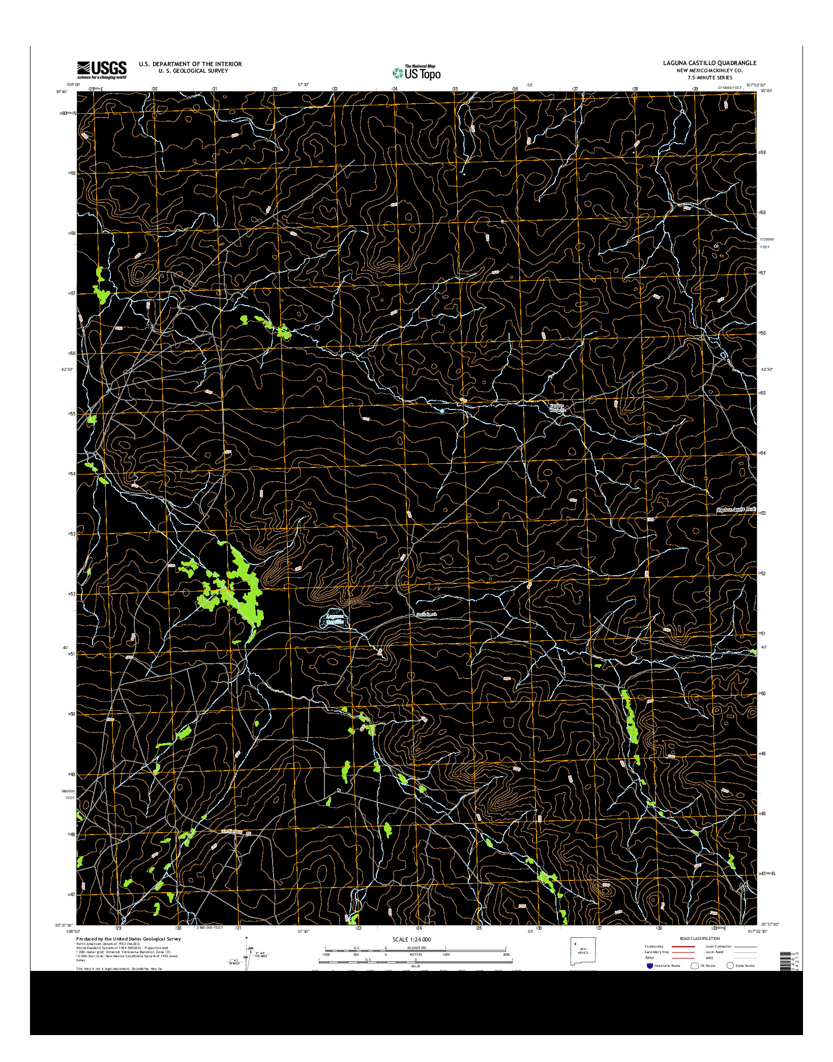 USGS US TOPO 7.5-MINUTE MAP FOR LAGUNA CASTILLO, NM 2013