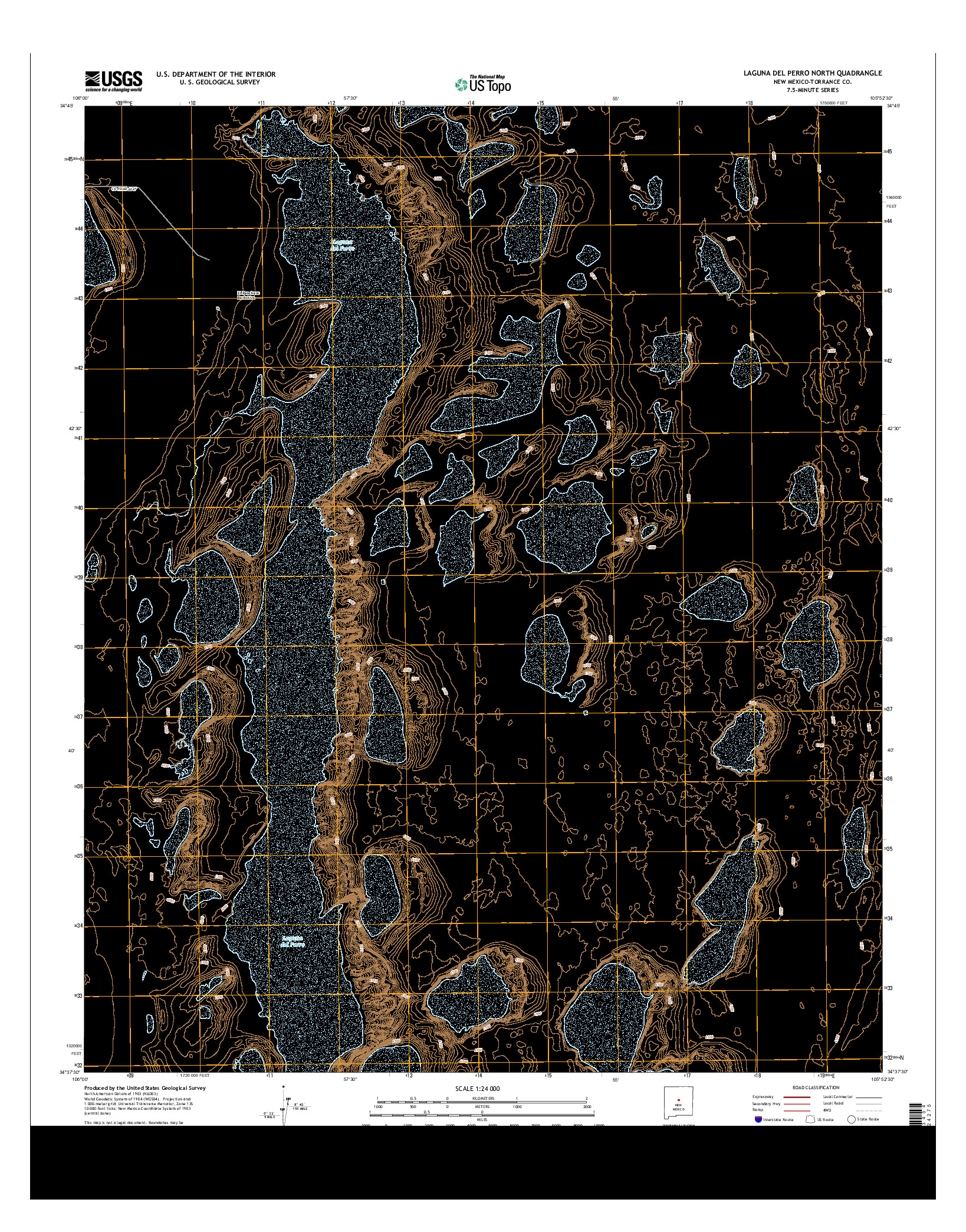 USGS US TOPO 7.5-MINUTE MAP FOR LAGUNA DEL PERRO NORTH, NM 2013