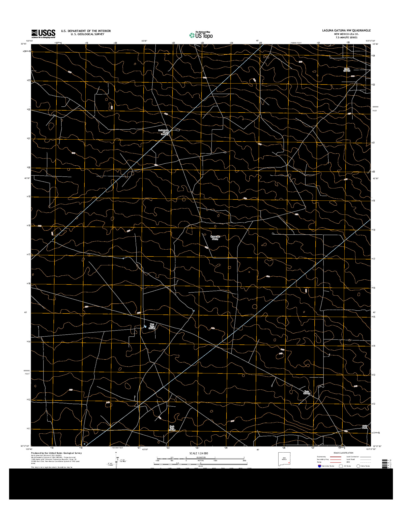 USGS US TOPO 7.5-MINUTE MAP FOR LAGUNA GATUNA NW, NM 2013