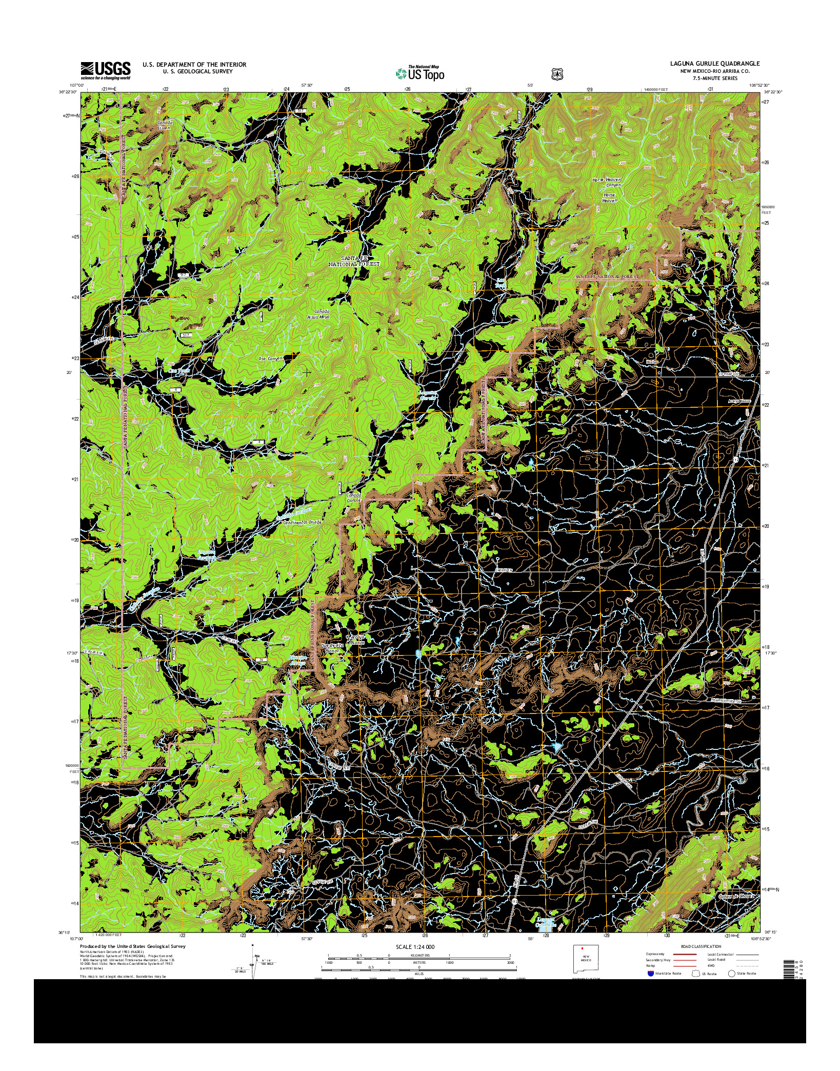 USGS US TOPO 7.5-MINUTE MAP FOR LAGUNA GURULE, NM 2013