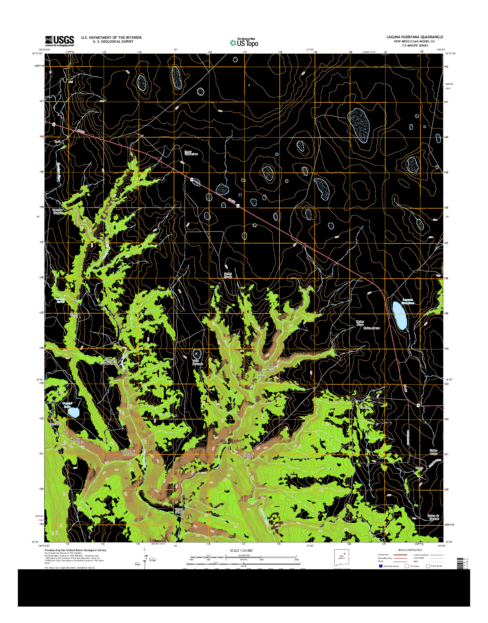 USGS US TOPO 7.5-MINUTE MAP FOR LAGUNA HUERFANA, NM 2013