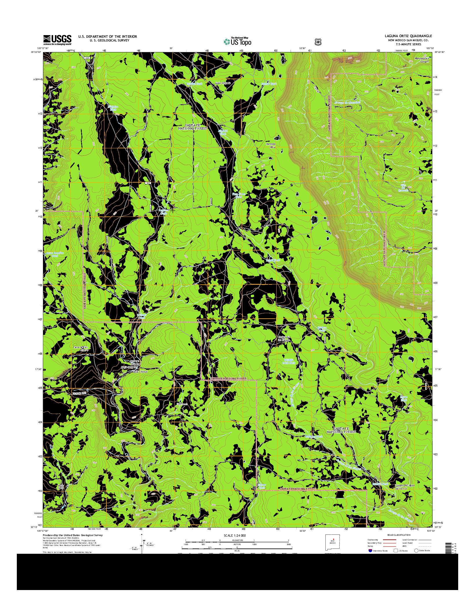 USGS US TOPO 7.5-MINUTE MAP FOR LAGUNA ORTIZ, NM 2013