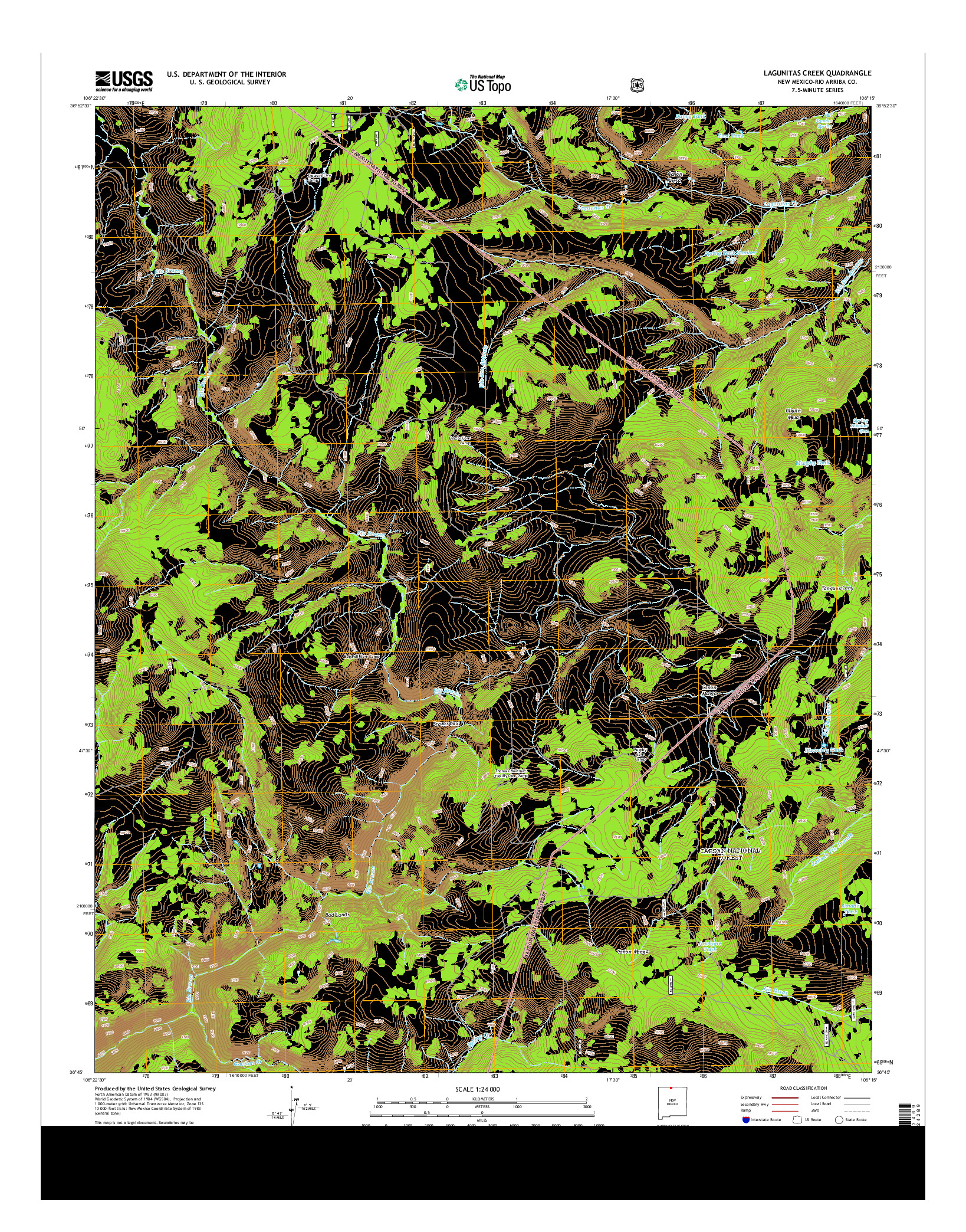 USGS US TOPO 7.5-MINUTE MAP FOR LAGUNITAS CREEK, NM 2013