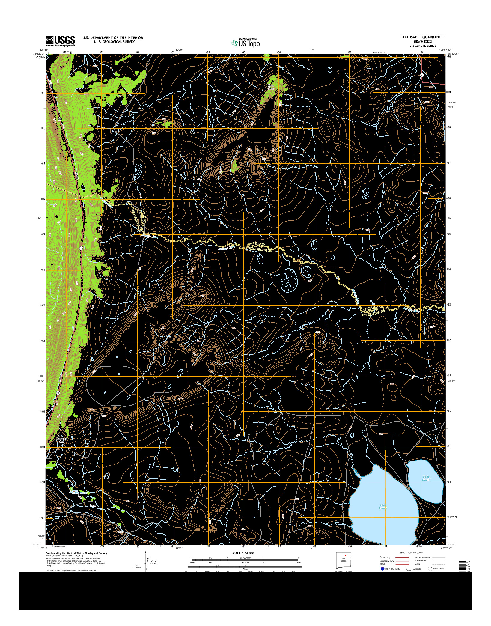 USGS US TOPO 7.5-MINUTE MAP FOR LAKE ISABEL, NM 2013