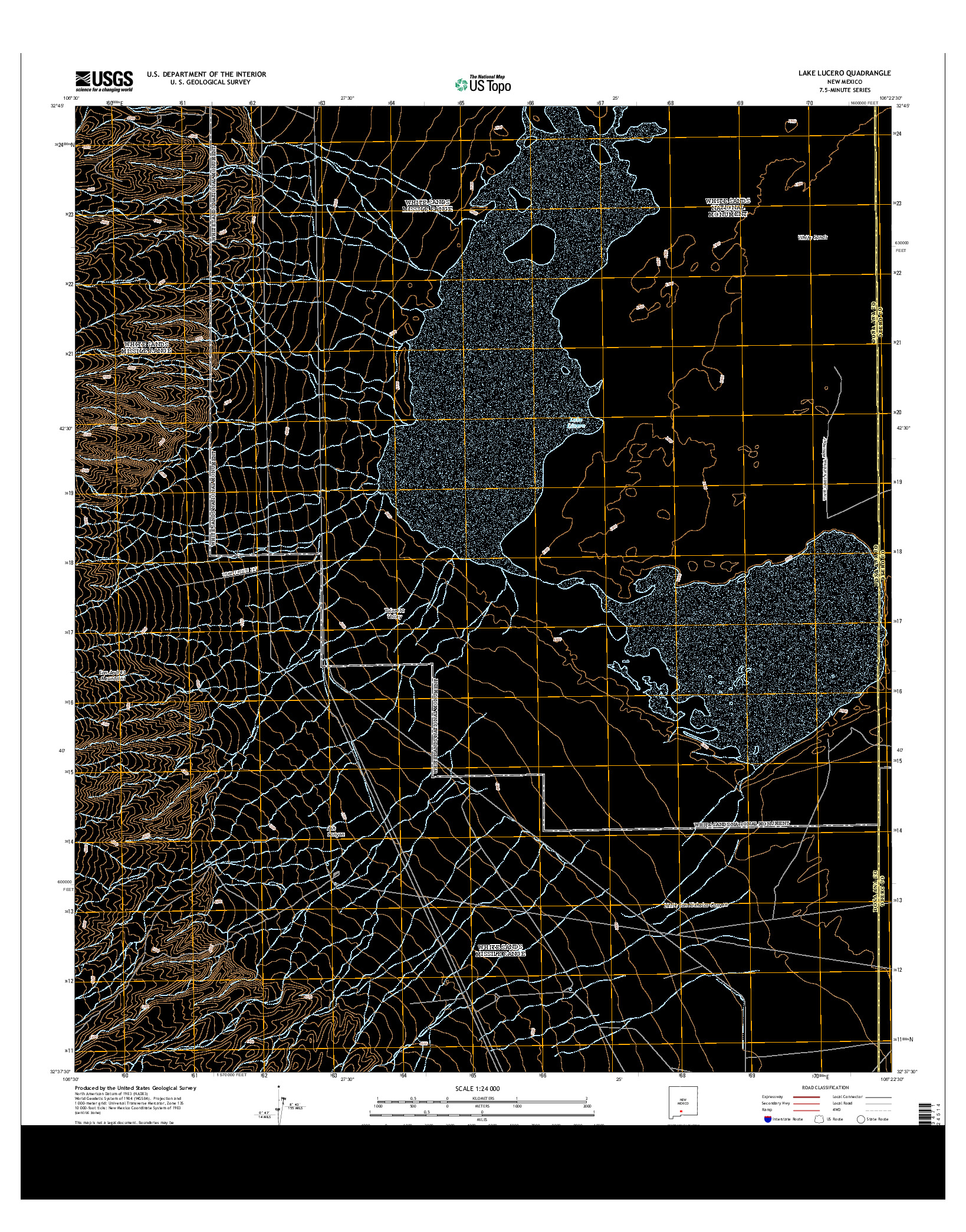 USGS US TOPO 7.5-MINUTE MAP FOR LAKE LUCERO, NM 2013