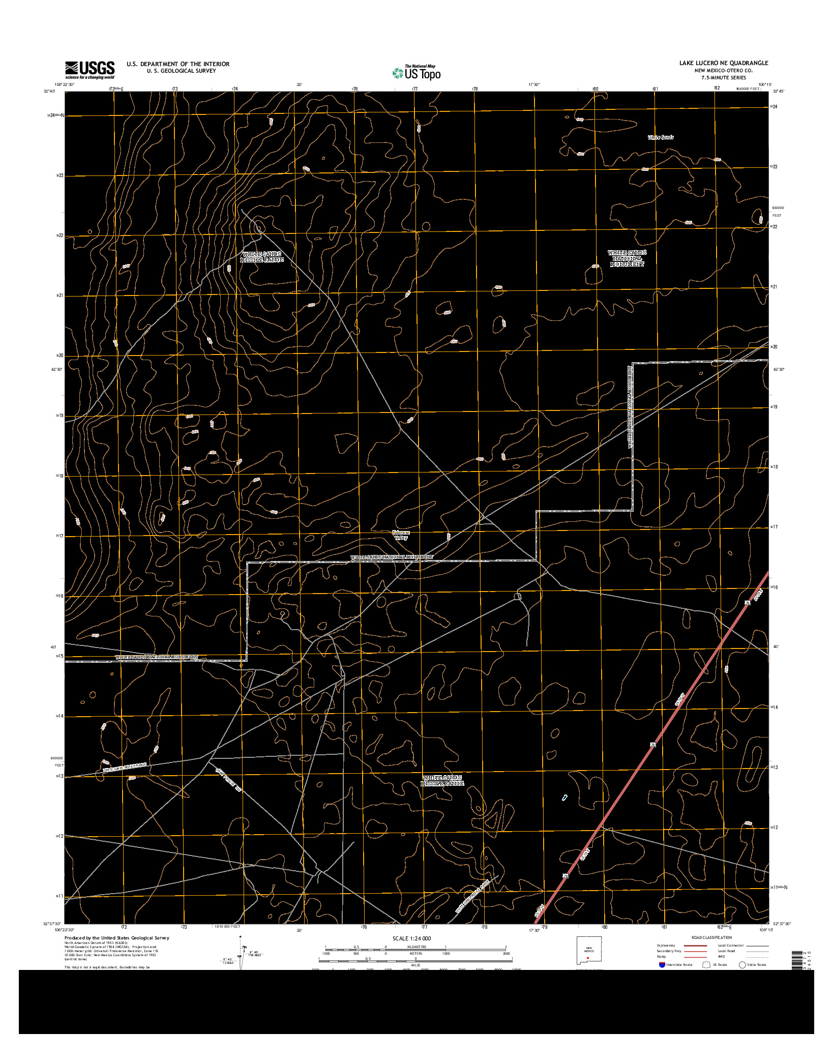 USGS US TOPO 7.5-MINUTE MAP FOR LAKE LUCERO NE, NM 2013