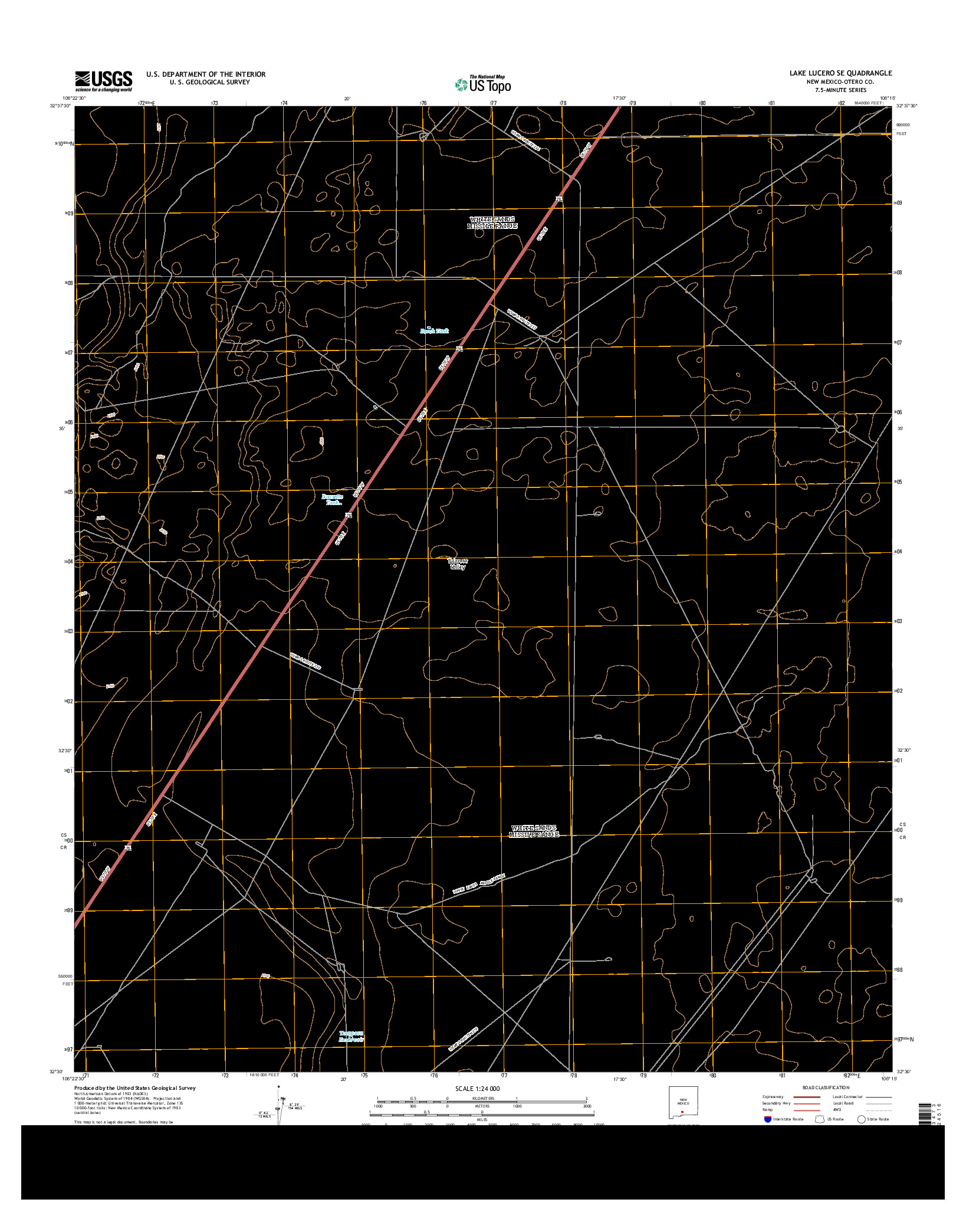 USGS US TOPO 7.5-MINUTE MAP FOR LAKE LUCERO SE, NM 2013