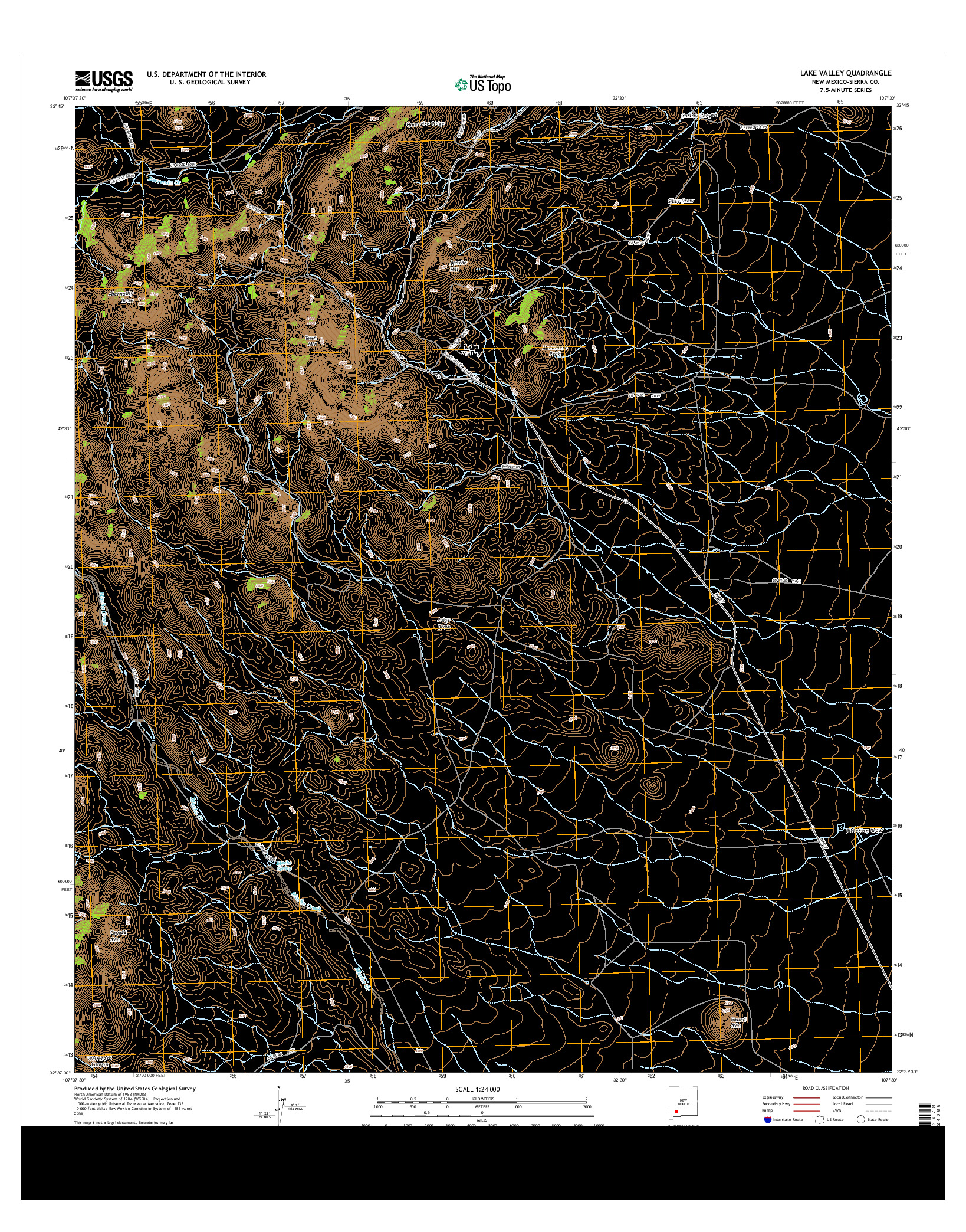 USGS US TOPO 7.5-MINUTE MAP FOR LAKE VALLEY, NM 2013