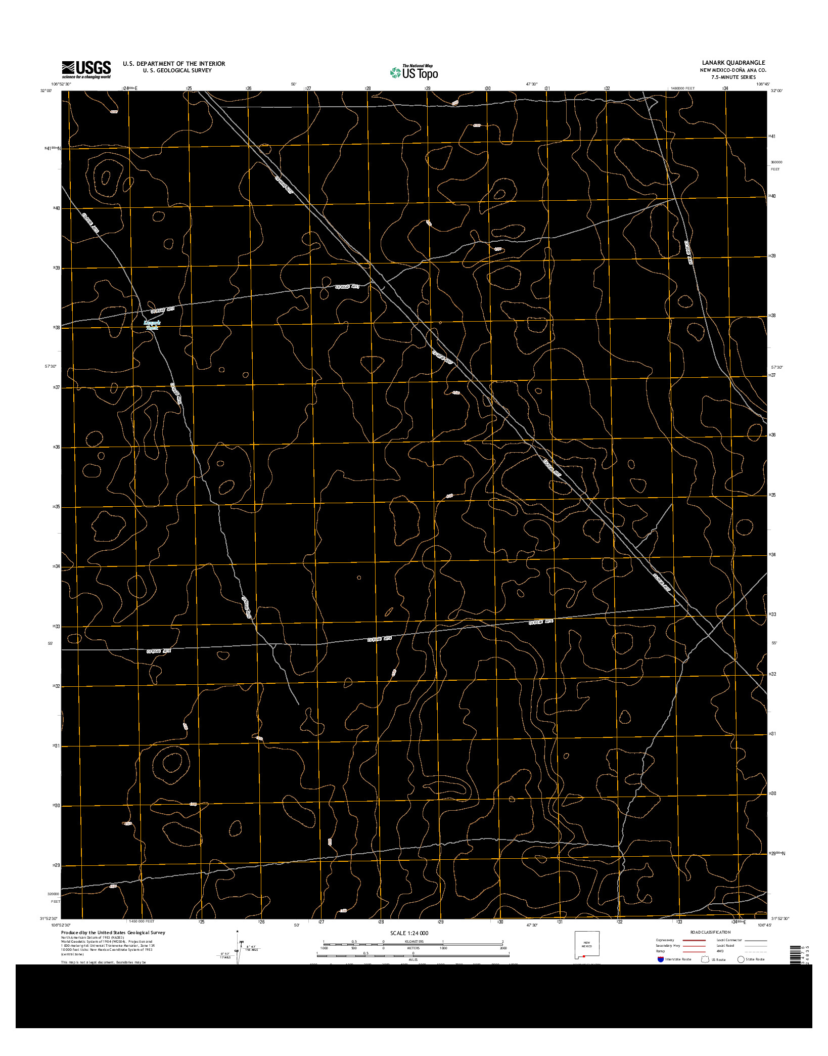 USGS US TOPO 7.5-MINUTE MAP FOR LANARK, NM 2013