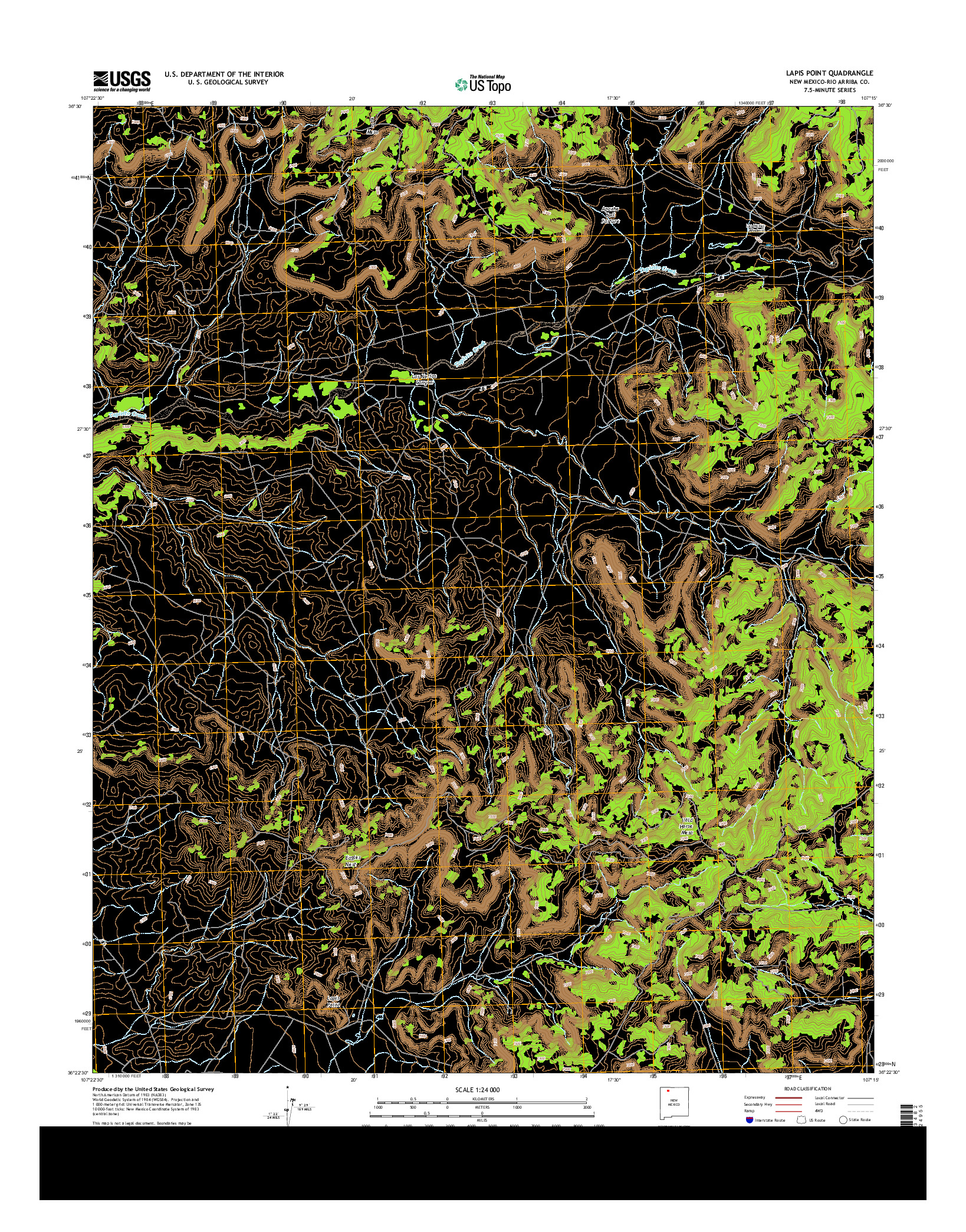 USGS US TOPO 7.5-MINUTE MAP FOR LAPIS POINT, NM 2013