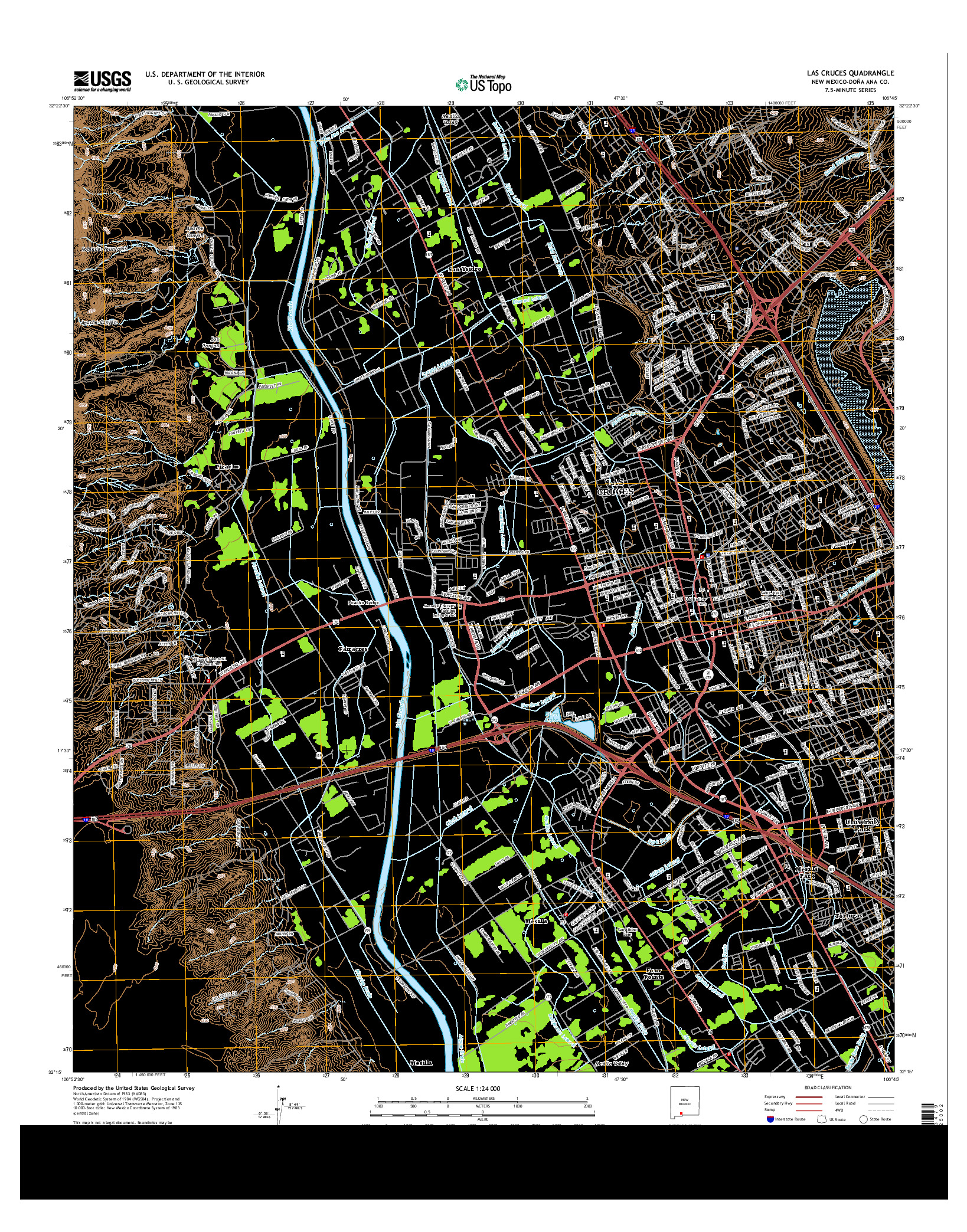 USGS US TOPO 7.5-MINUTE MAP FOR LAS CRUCES, NM 2013