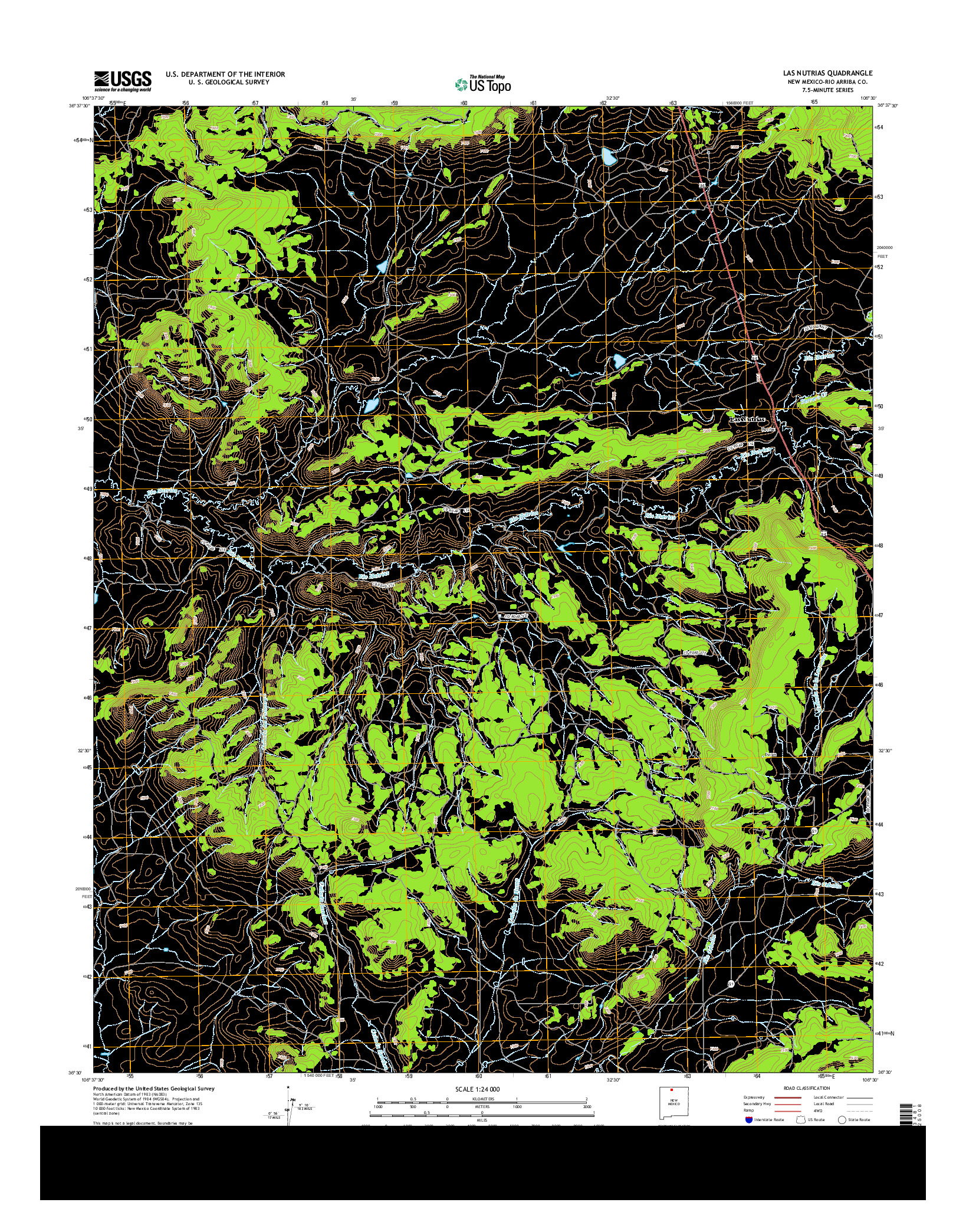 USGS US TOPO 7.5-MINUTE MAP FOR LAS NUTRIAS, NM 2013