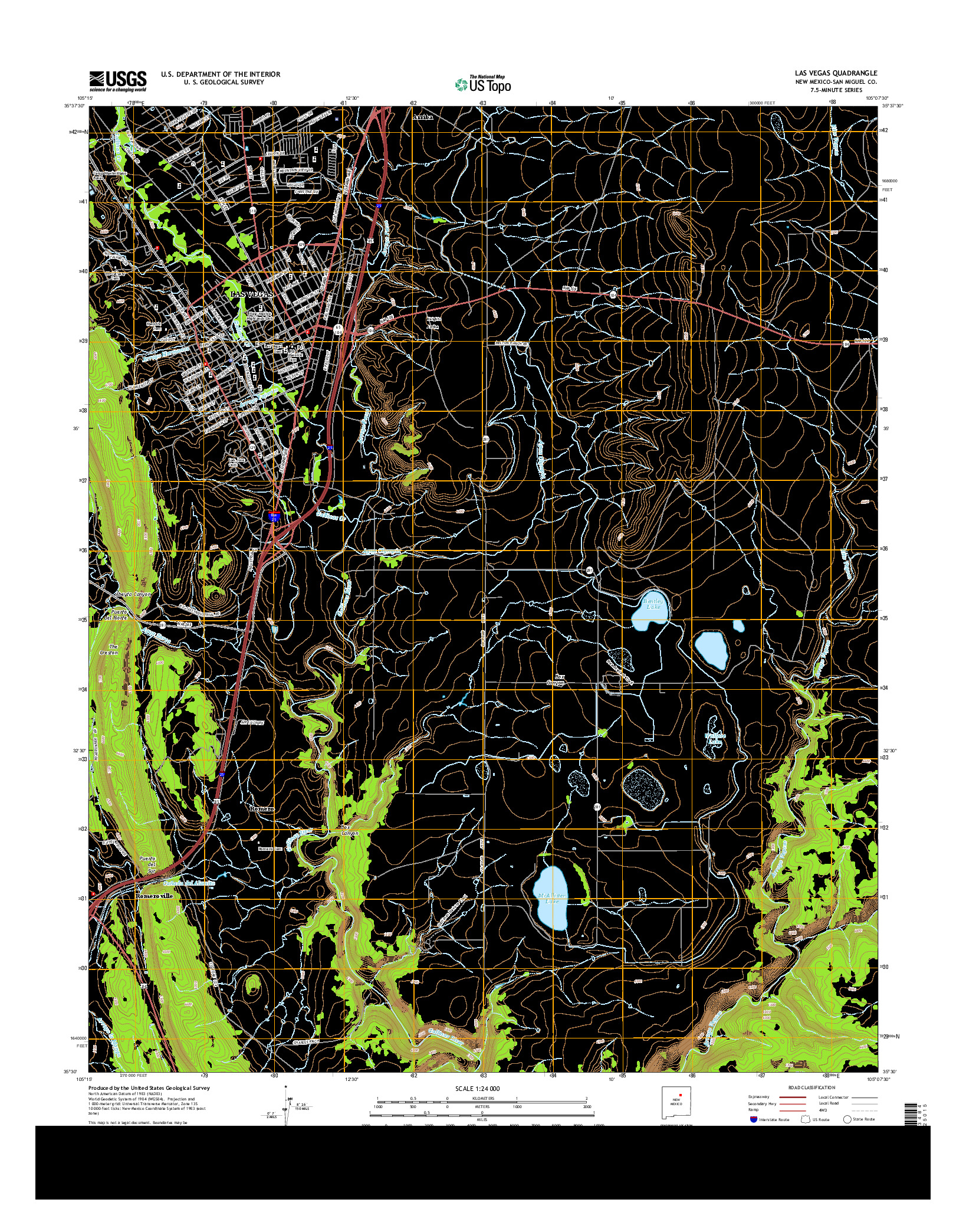 USGS US TOPO 7.5-MINUTE MAP FOR LAS VEGAS, NM 2013