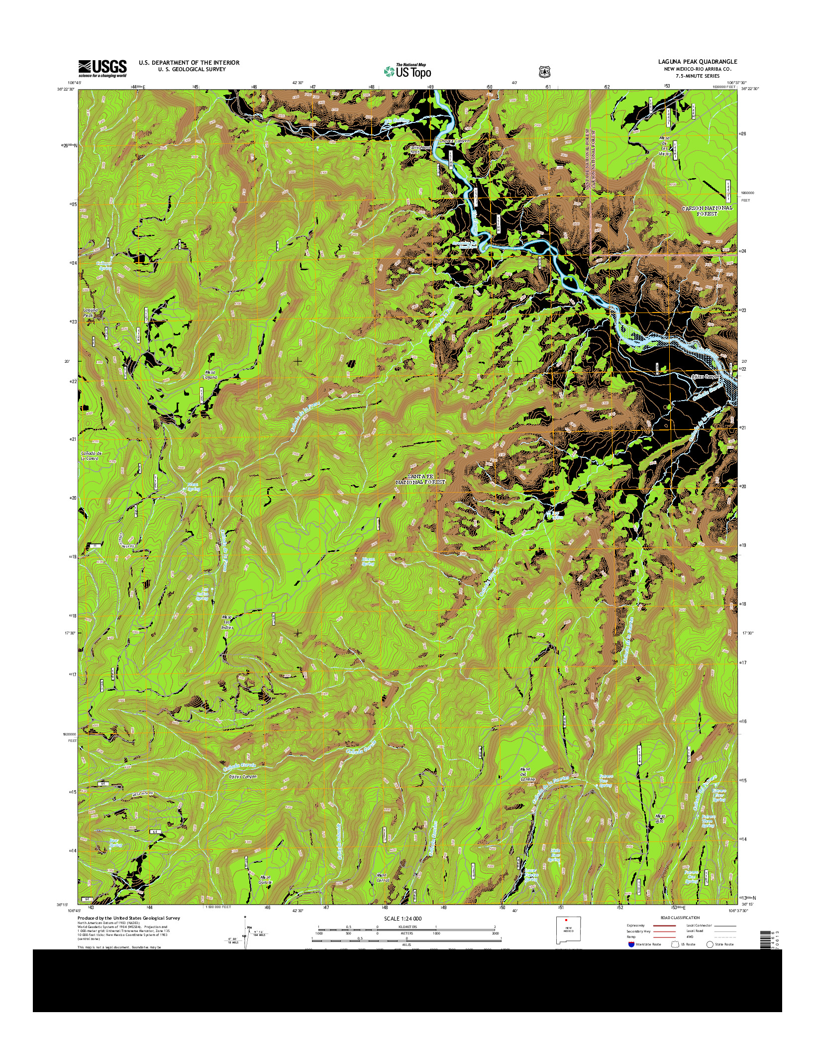 USGS US TOPO 7.5-MINUTE MAP FOR LAGUNA PEAK, NM 2013