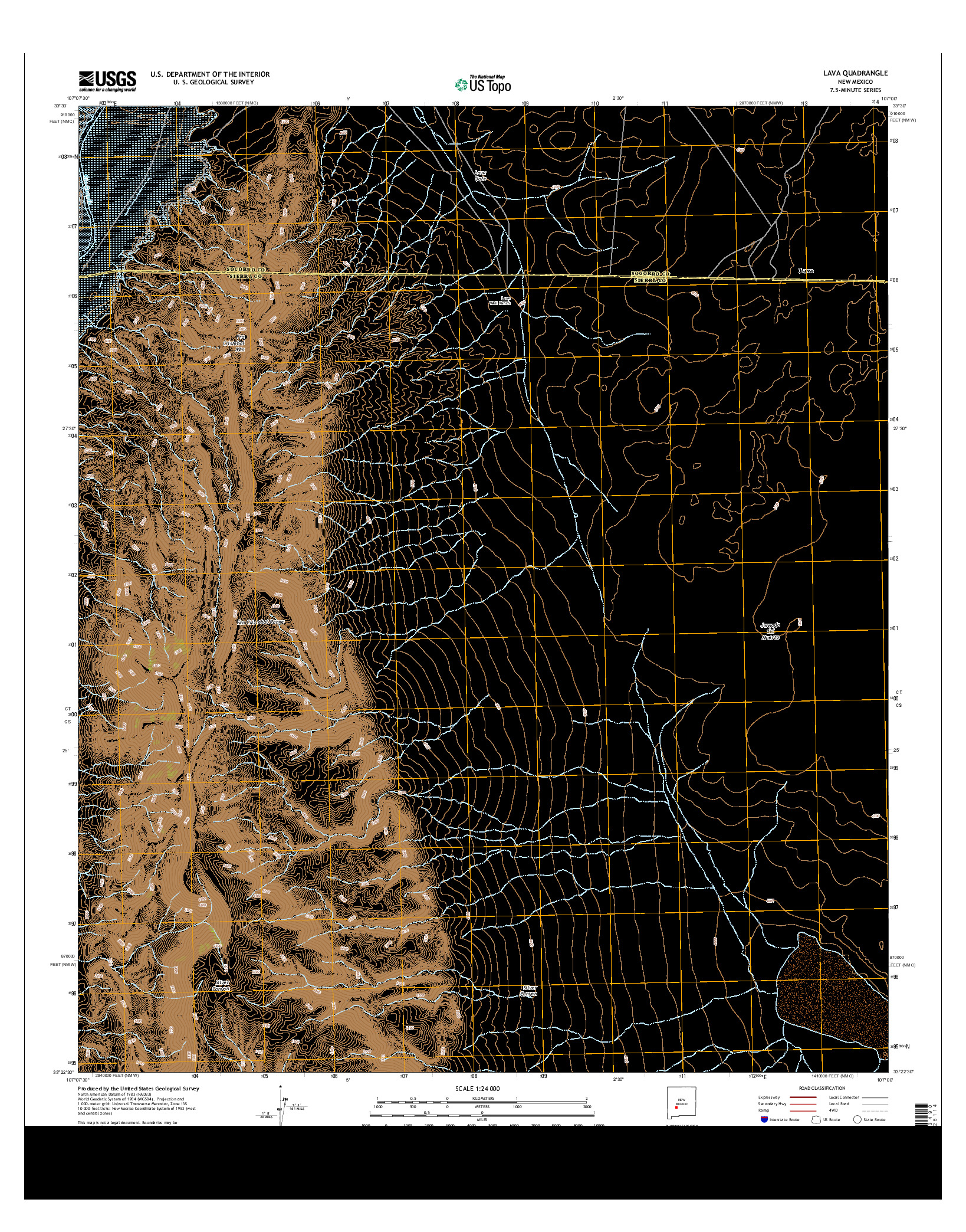 USGS US TOPO 7.5-MINUTE MAP FOR LAVA, NM 2013