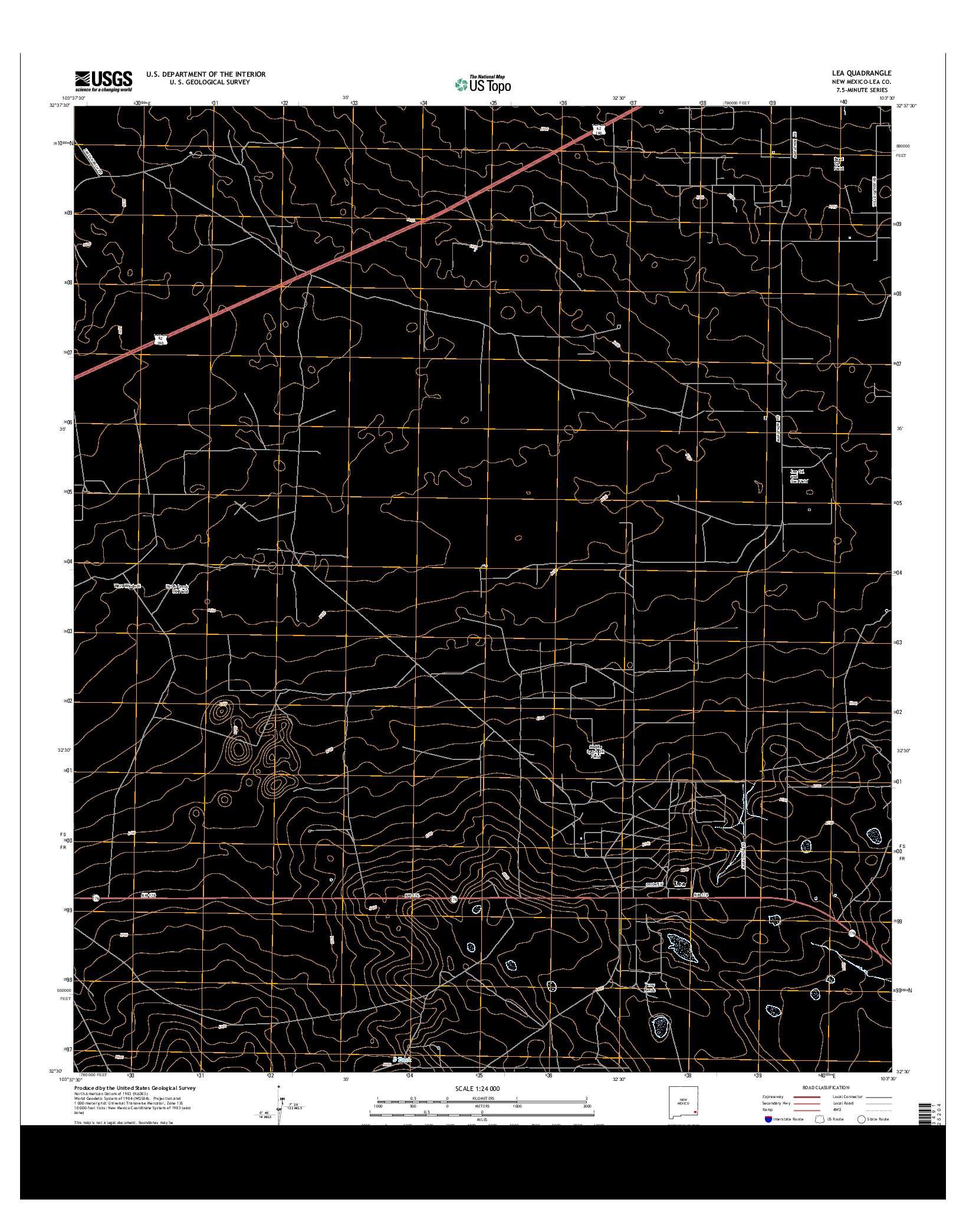 USGS US TOPO 7.5-MINUTE MAP FOR LEA, NM 2013