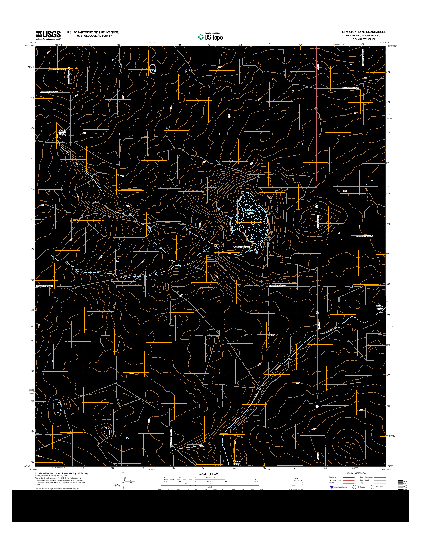 USGS US TOPO 7.5-MINUTE MAP FOR LEWISTON LAKE, NM 2013