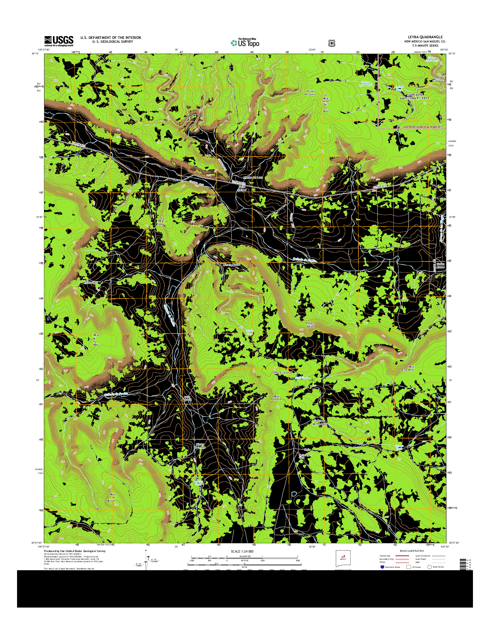 USGS US TOPO 7.5-MINUTE MAP FOR LEYBA, NM 2013