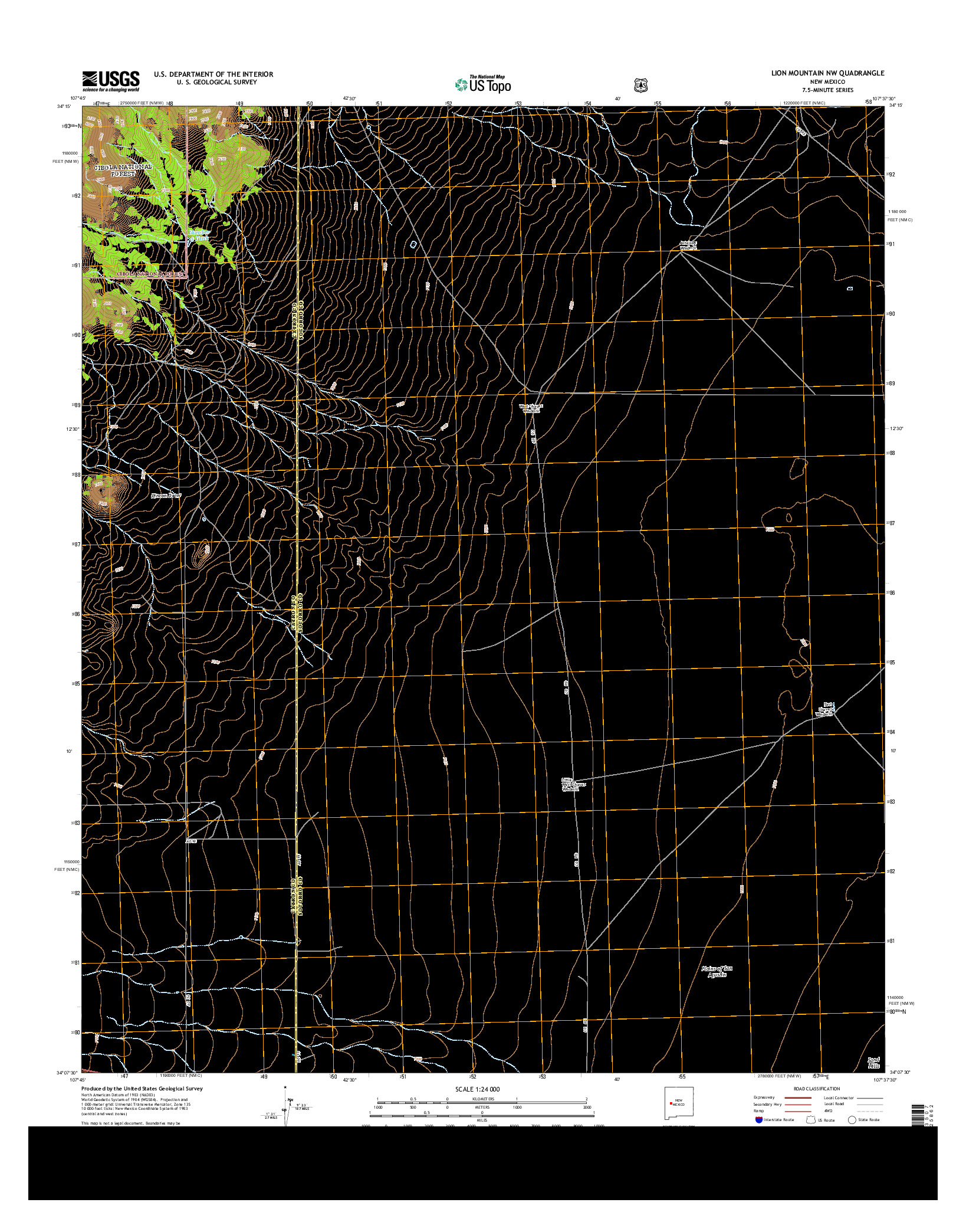 USGS US TOPO 7.5-MINUTE MAP FOR LION MOUNTAIN NW, NM 2013