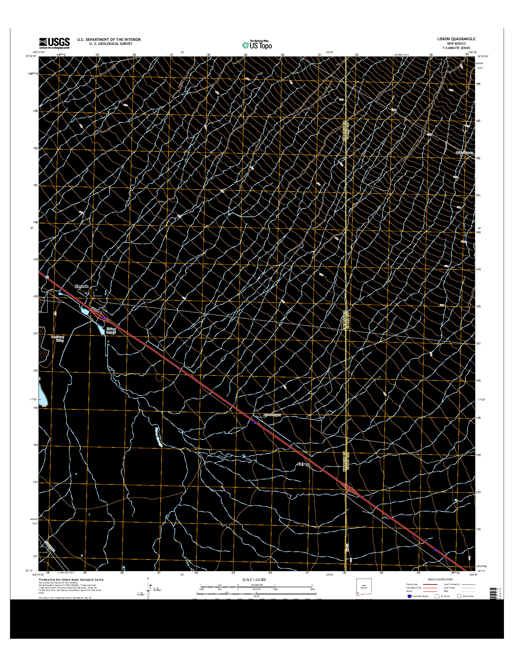 USGS US TOPO 7.5-MINUTE MAP FOR LISBON, NM 2013