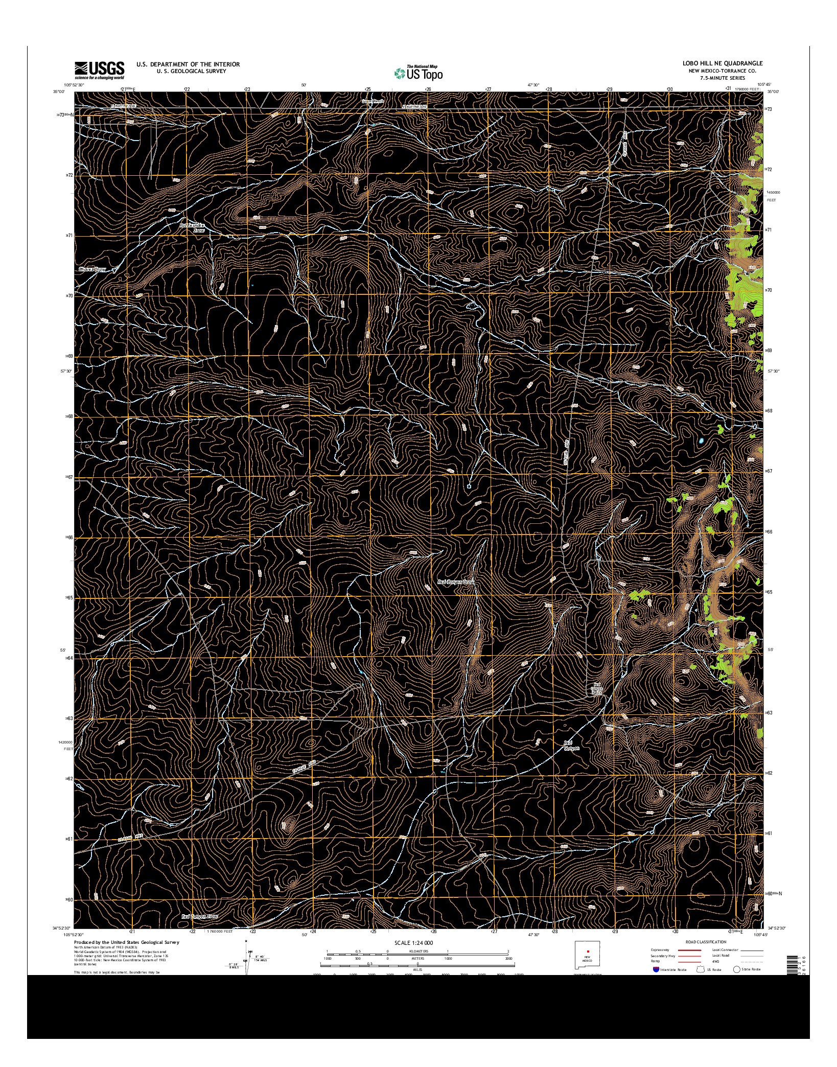 USGS US TOPO 7.5-MINUTE MAP FOR LOBO HILL NE, NM 2013