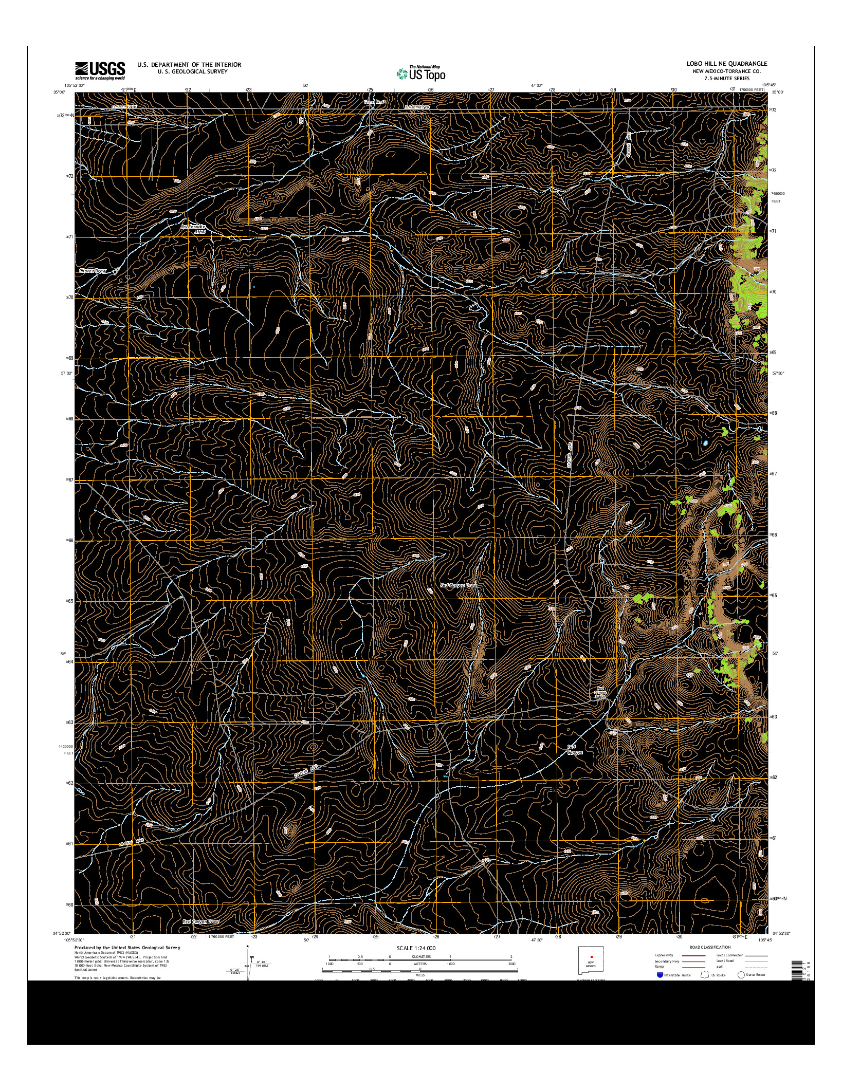 USGS US TOPO 7.5-MINUTE MAP FOR LOBO HILL NE, NM 2013