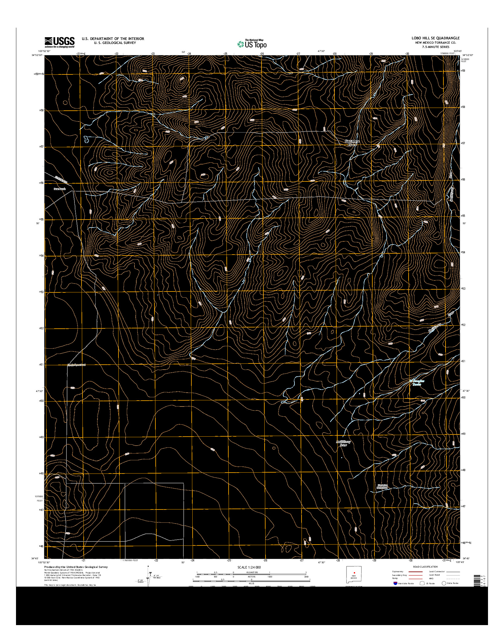 USGS US TOPO 7.5-MINUTE MAP FOR LOBO HILL SE, NM 2013