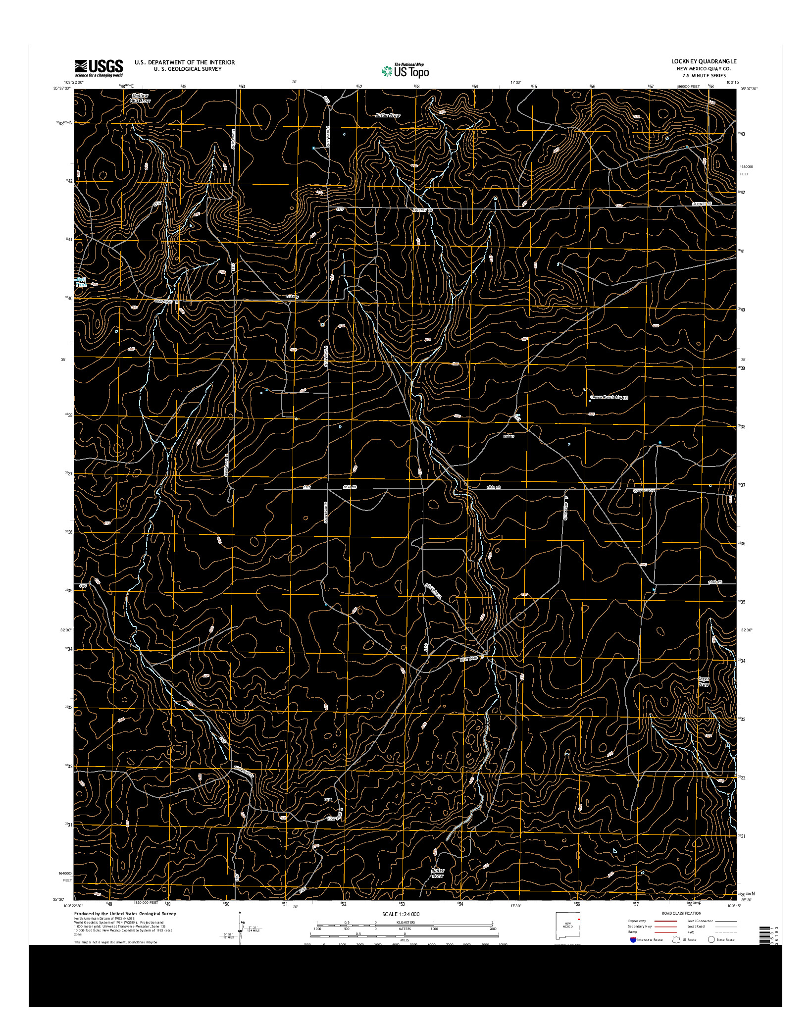 USGS US TOPO 7.5-MINUTE MAP FOR LOCKNEY, NM 2013