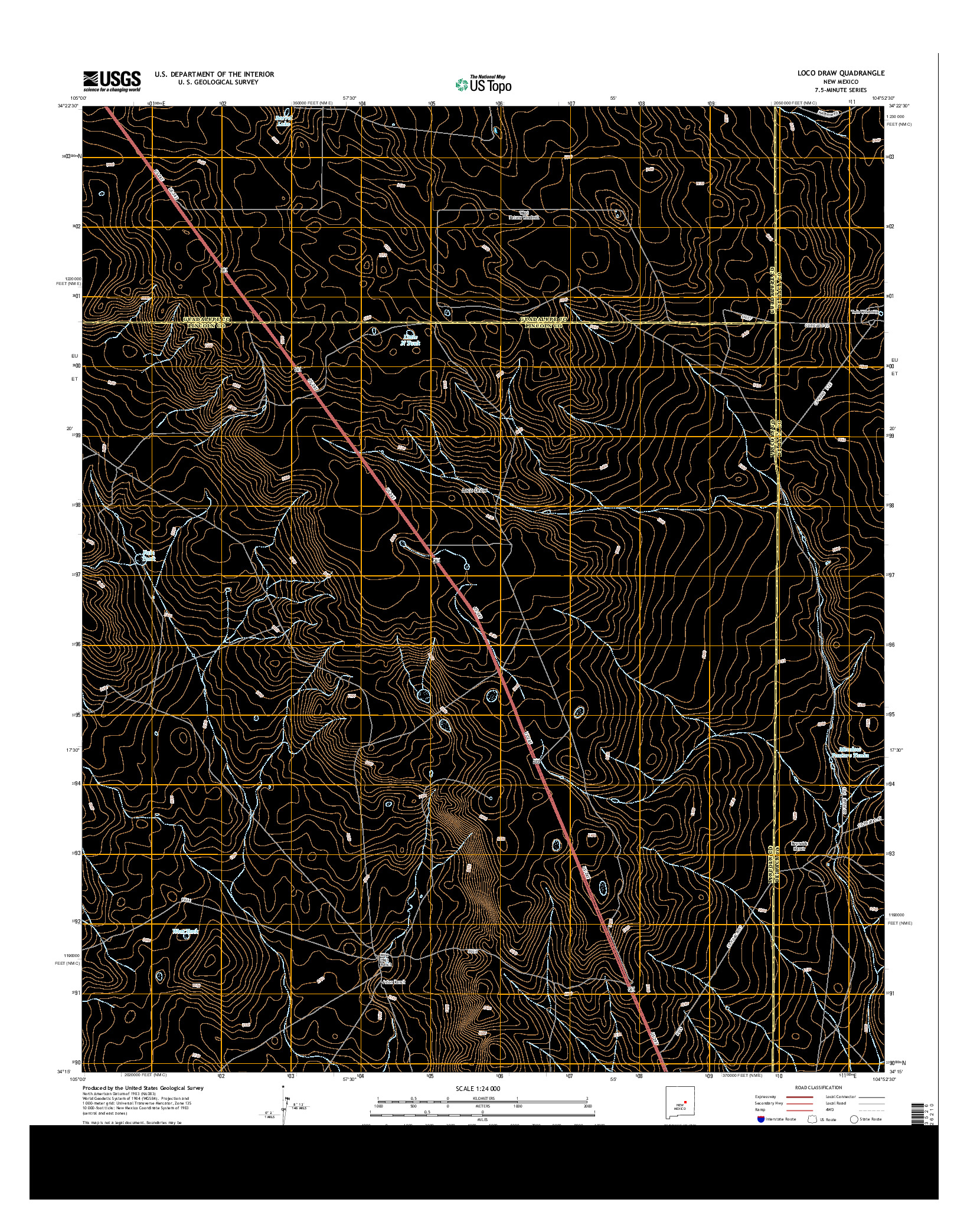 USGS US TOPO 7.5-MINUTE MAP FOR LOCO DRAW, NM 2013