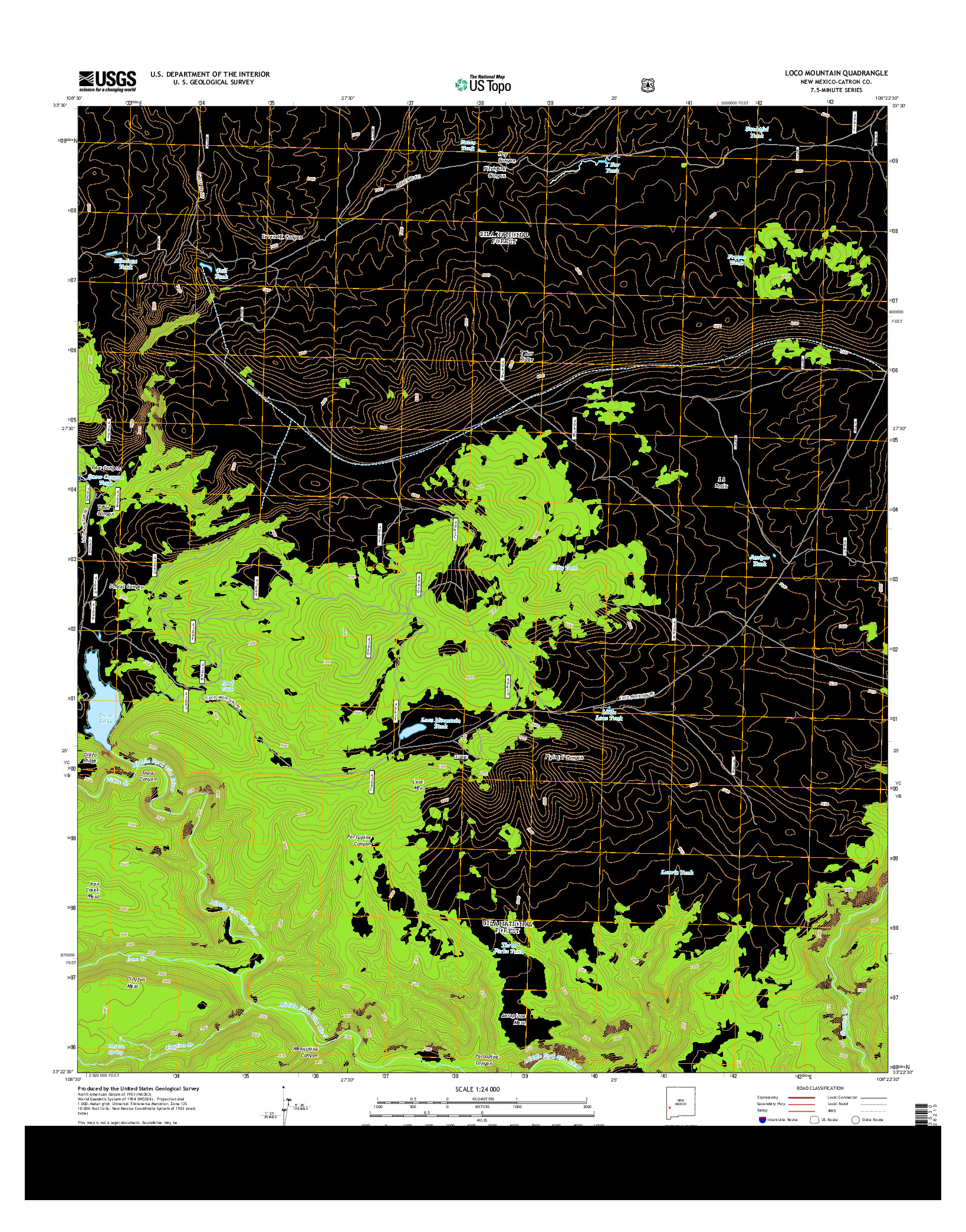 USGS US TOPO 7.5-MINUTE MAP FOR LOCO MOUNTAIN, NM 2013