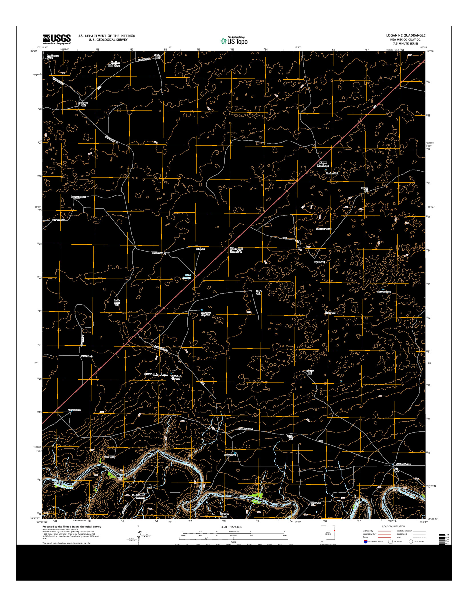 USGS US TOPO 7.5-MINUTE MAP FOR LOGAN NE, NM 2013