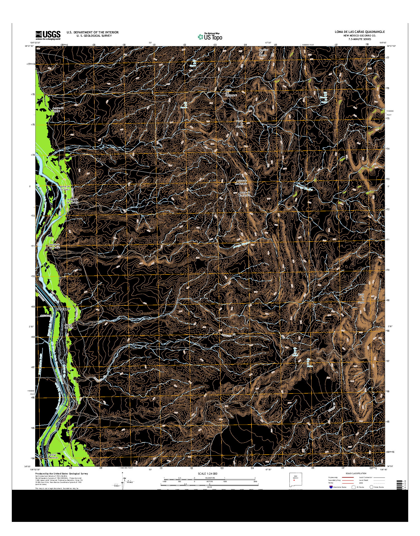 USGS US TOPO 7.5-MINUTE MAP FOR LOMA DE LAS CAñAS, NM 2013