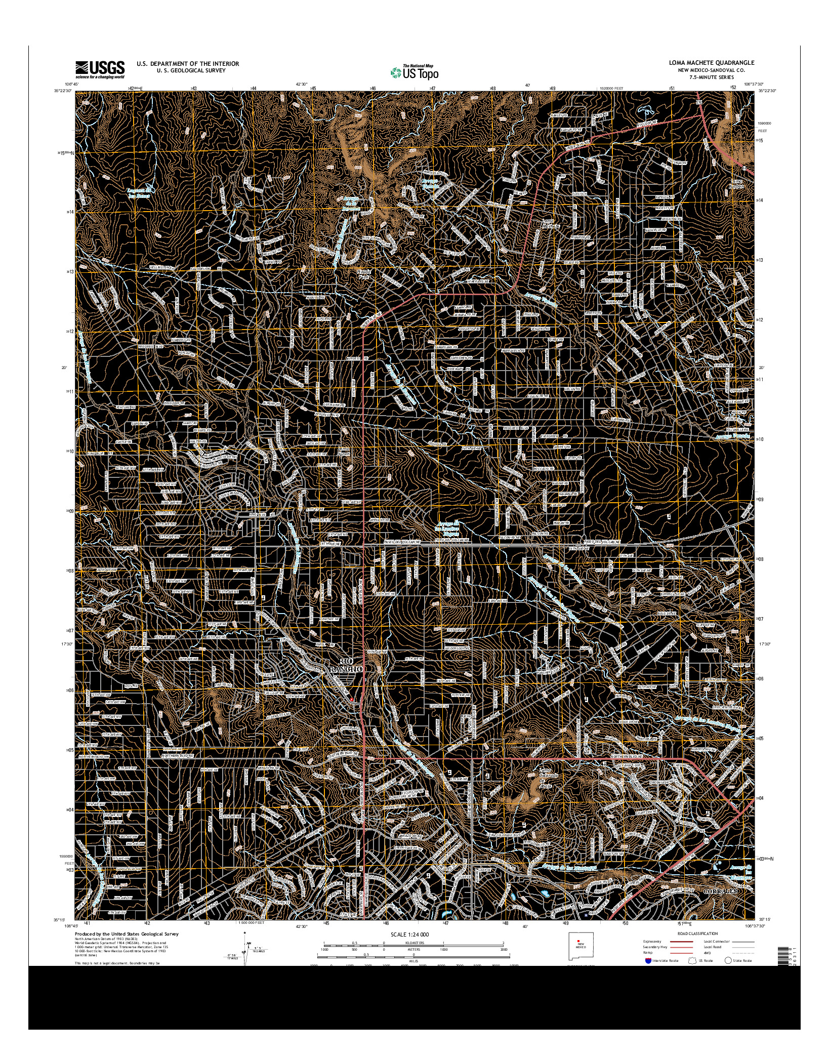 USGS US TOPO 7.5-MINUTE MAP FOR LOMA MACHETE, NM 2013