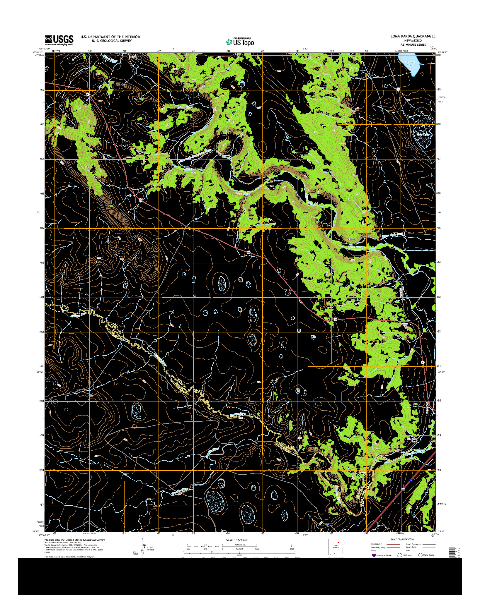 USGS US TOPO 7.5-MINUTE MAP FOR LOMA PARDA, NM 2013